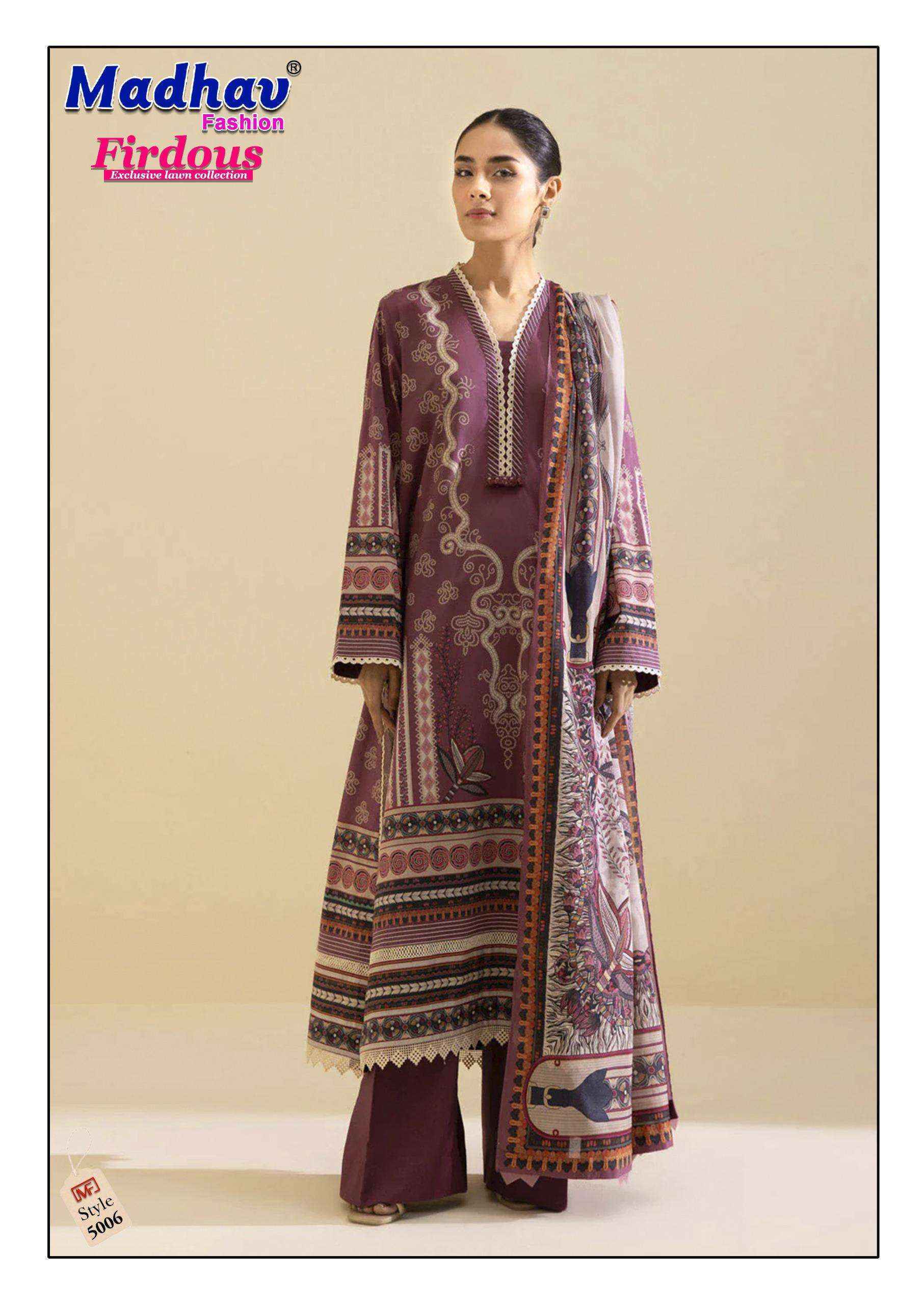 Madhav Fashion Firdous Vol 5 Cotton Dress Material Wholesale Collection ( 6 Pcs Catalog )