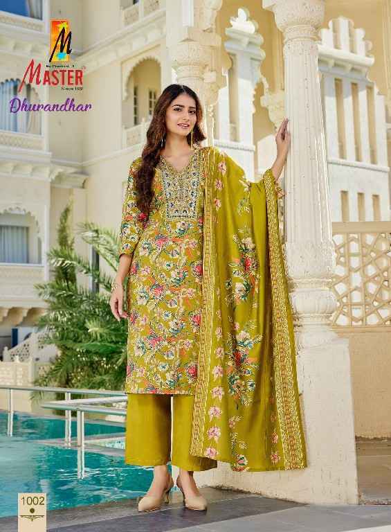 Master Dhurandar Roman Silk Kurti Combo Collection ( 8 Pcs Catalog )