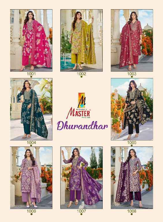 Master Dhurandar Roman Silk Kurti Combo Collection ( 8 Pcs Catalog )