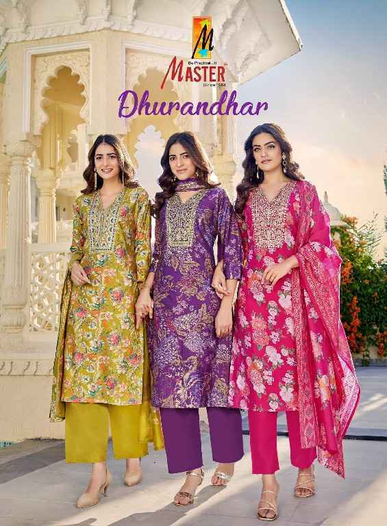 Master Dhurandar Roman Silk Kurti Combo Collection ( 8 Pcs Catalog )