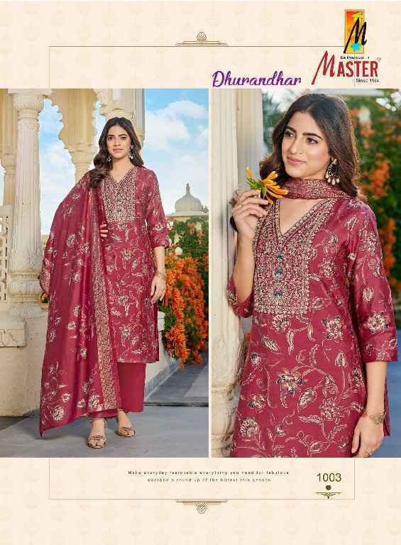 Master Dhurandar Roman Silk Kurti Combo Collection ( 8 Pcs Catalog )