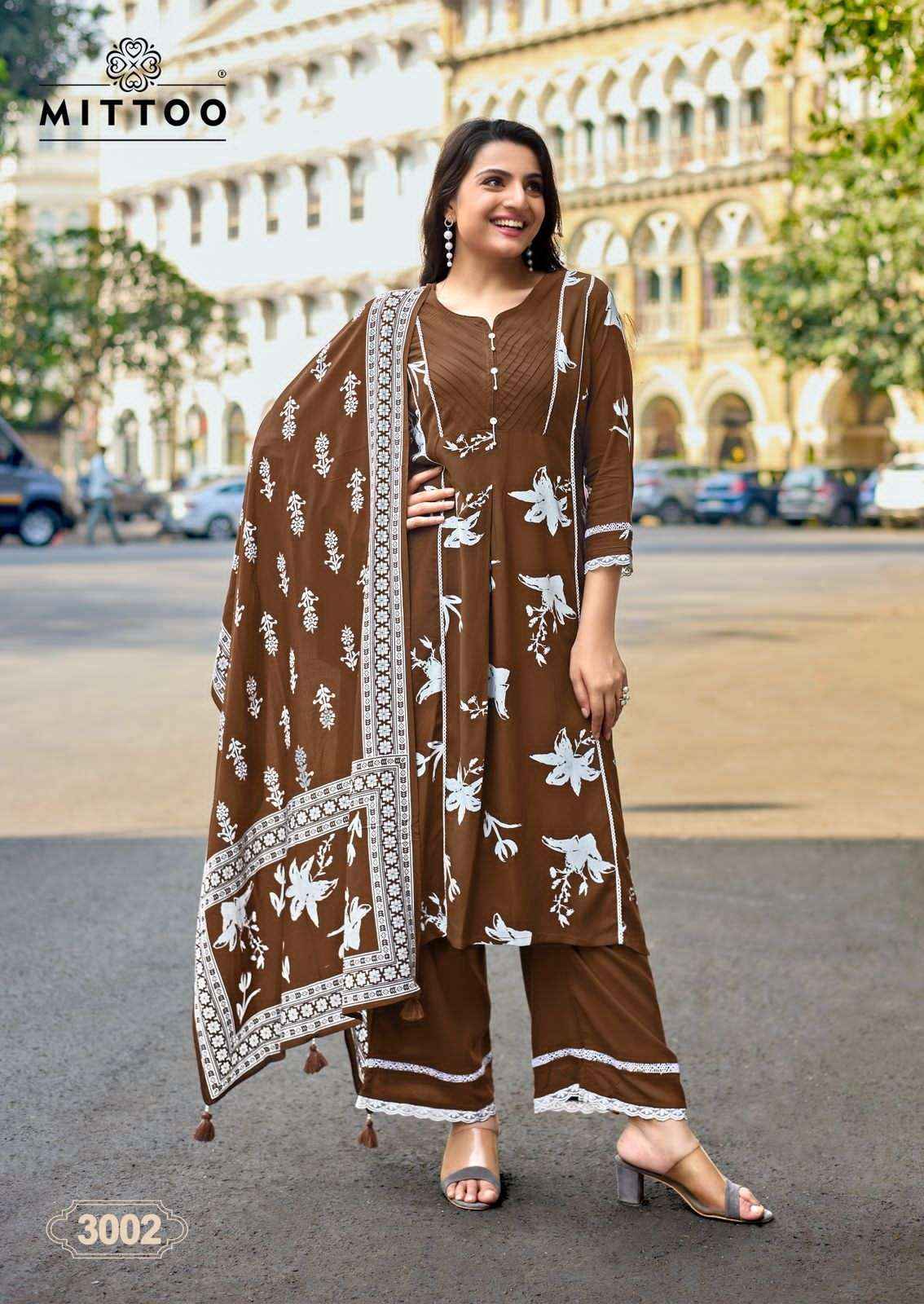 Mittoo Fashion Manvari Rayon Co Ord Set With Dupatta Wholesale Price ( 4 Pcs Catalogue )