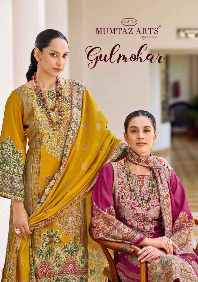 Mumtaz Arts Gulmohar Fancy Muslin Dress Material Surat Textile Market ( 4 Pcs Catalogue )