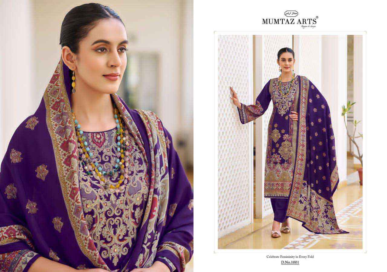 Mumtaz Arts Gulmohar Fancy Muslin Dress Material Surat Textile Market ( 4 Pcs Catalogue )