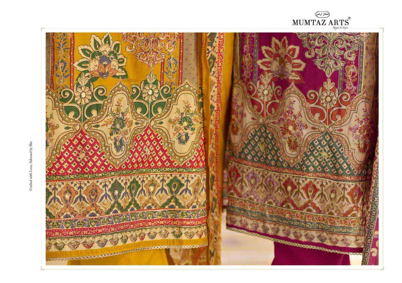 Mumtaz Arts Gulmohar Fancy Muslin Dress Material Surat Textile Market ( 4 Pcs Catalogue )
