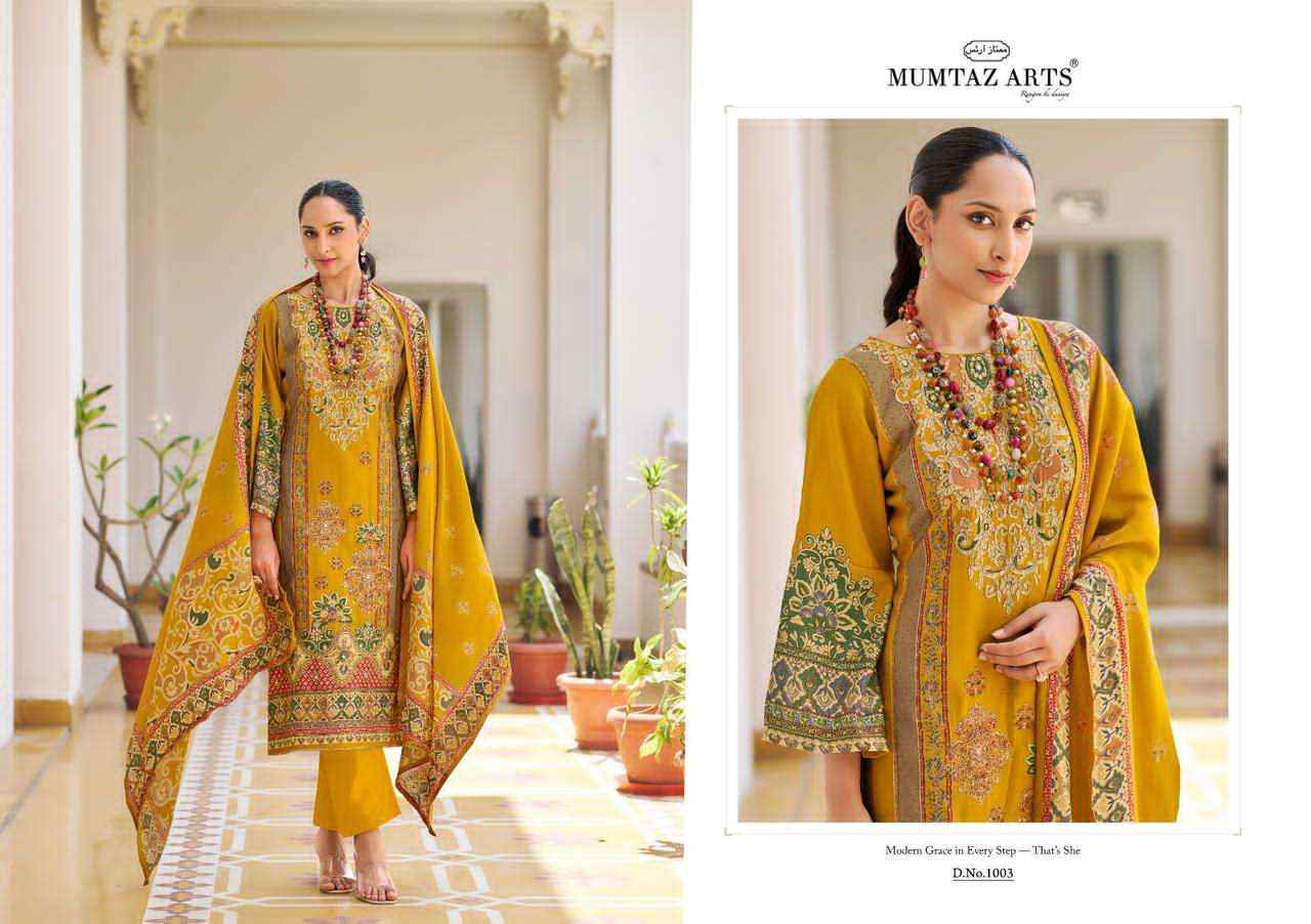 Mumtaz Arts Gulmohar Fancy Muslin Dress Material Surat Textile Market ( 4 Pcs Catalogue )