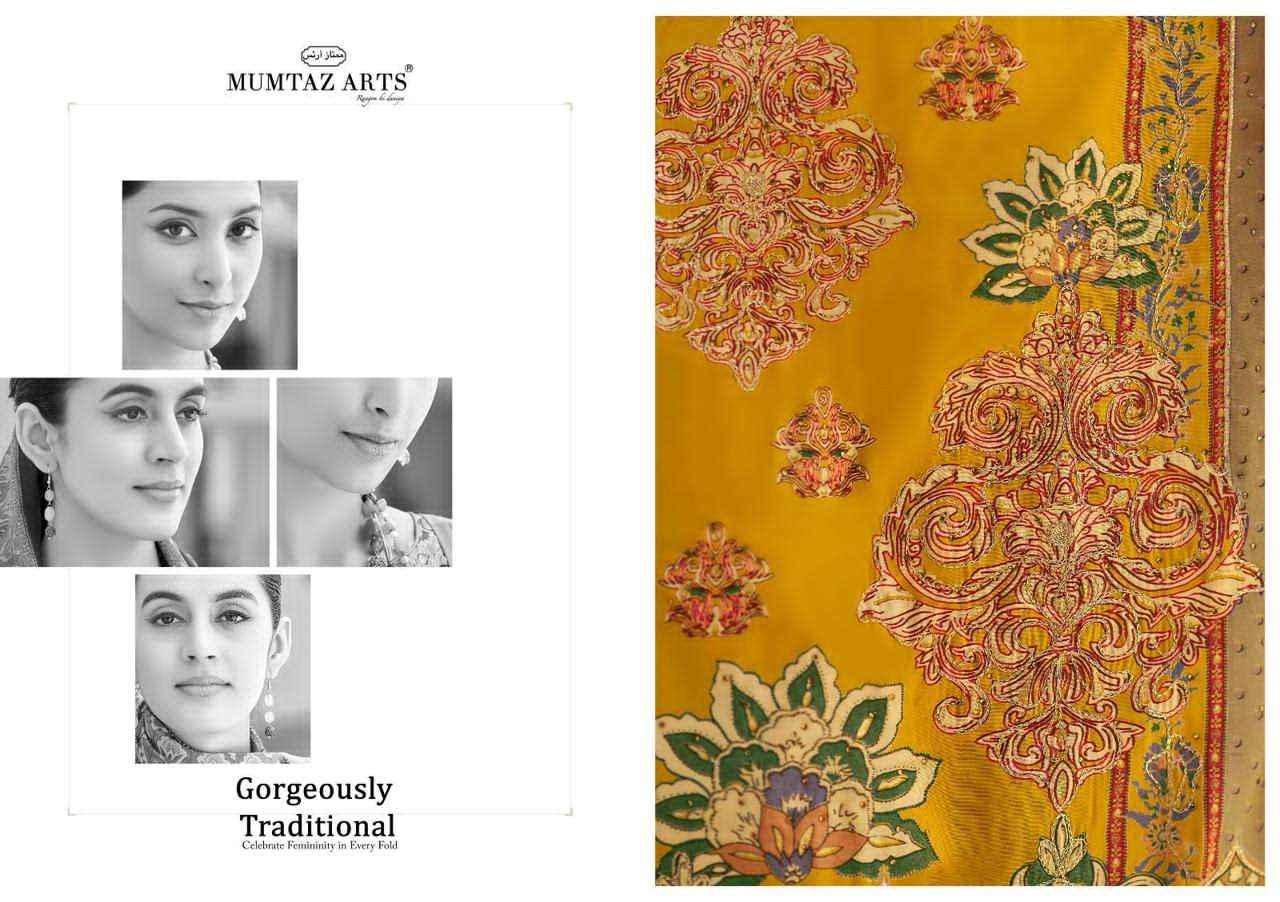 Mumtaz Arts Gulmohar Fancy Muslin Dress Material Surat Textile Market ( 4 Pcs Catalogue )