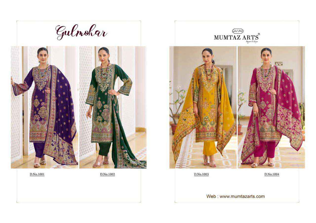 Mumtaz Arts Gulmohar Fancy Muslin Dress Material Surat Textile Market ( 4 Pcs Catalogue )