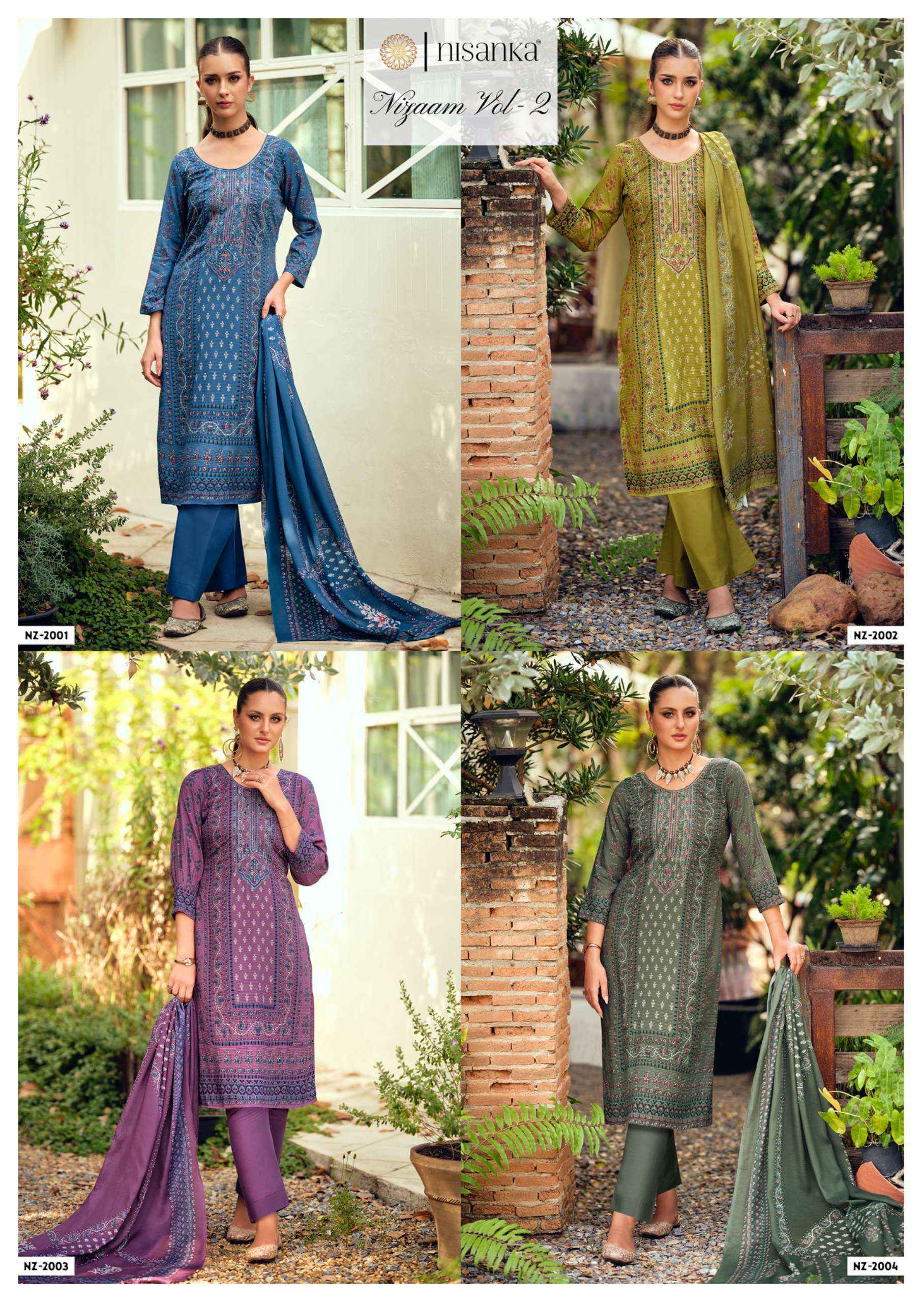 Nisanka Nizaam Vol 2 Lawn Cotton Dress Material Wholesale Price ( 4 pcs Catalogue )