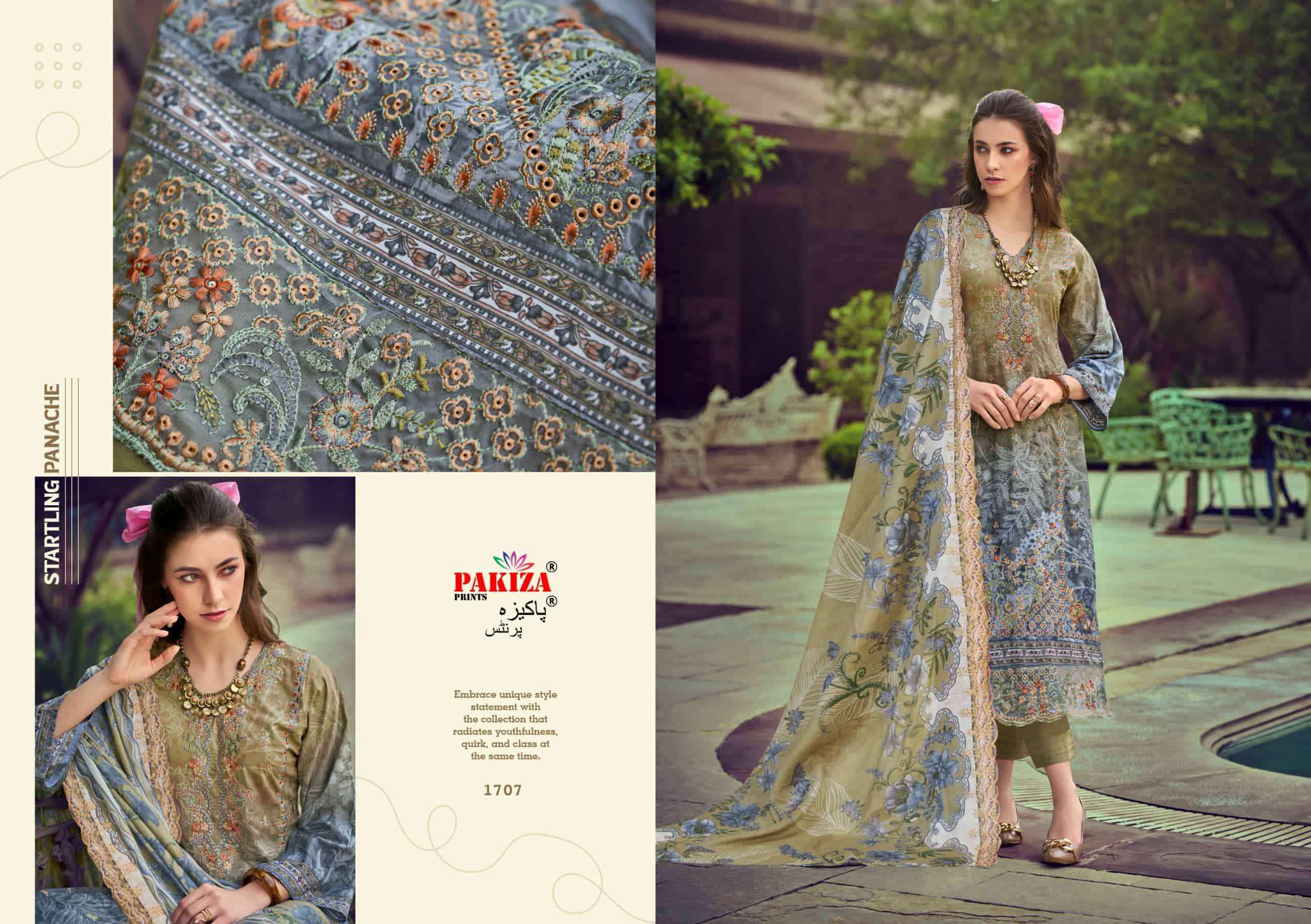 Pakiza Prints Farah Vol 17 Lawn Dress Material Surat Wholesale Market ( 10 Pcs Catalogue )