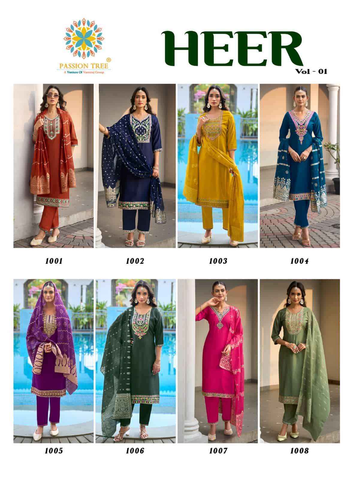 Passion Tree Heer Vol 1 Barlin Kurti Combo 8 pcs Catalogue