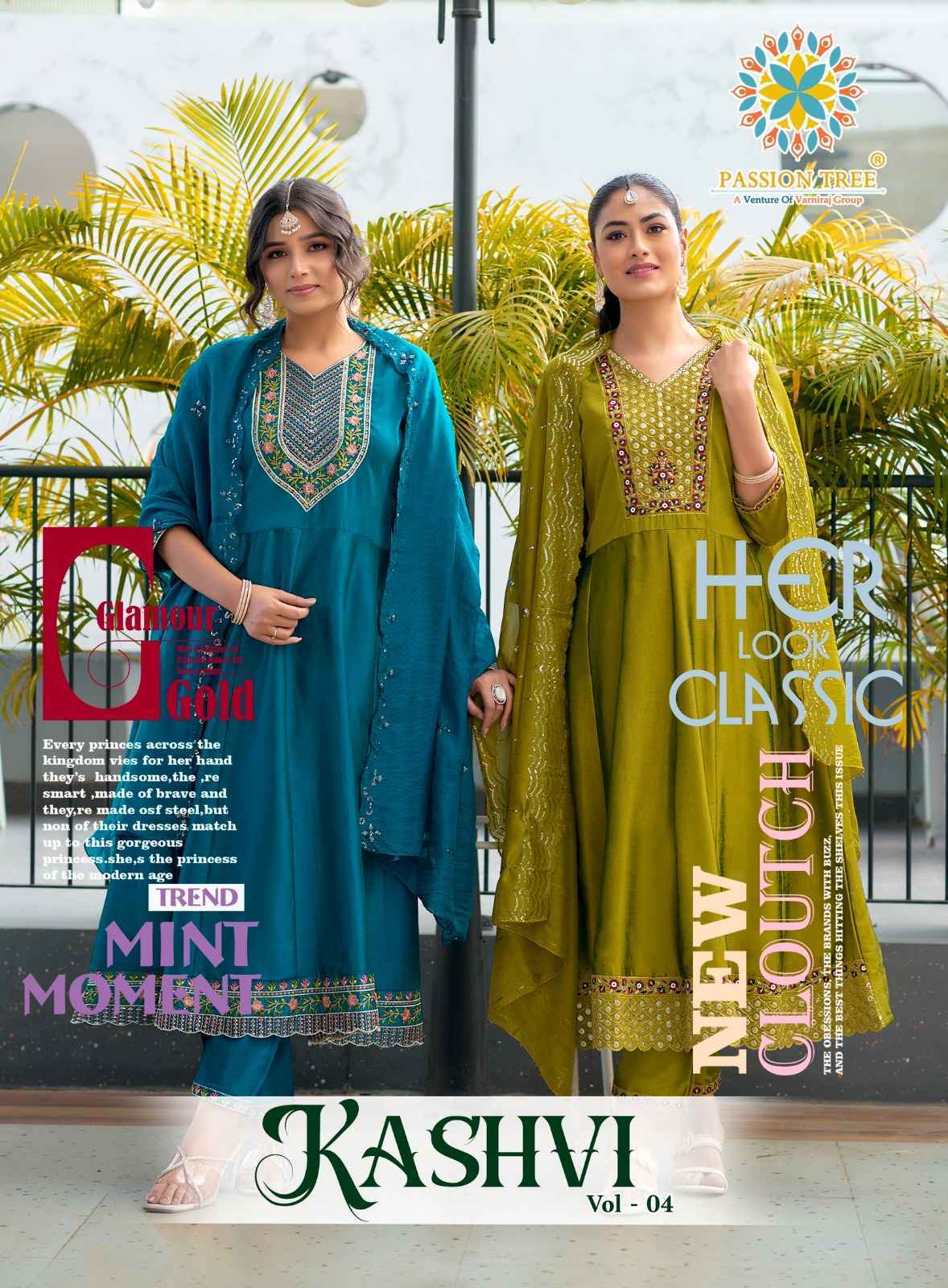 Passion Tree Kashvi Vol 4 Vichitra Silk Kurti Combo Collection ( 8 Pcs Catalog )