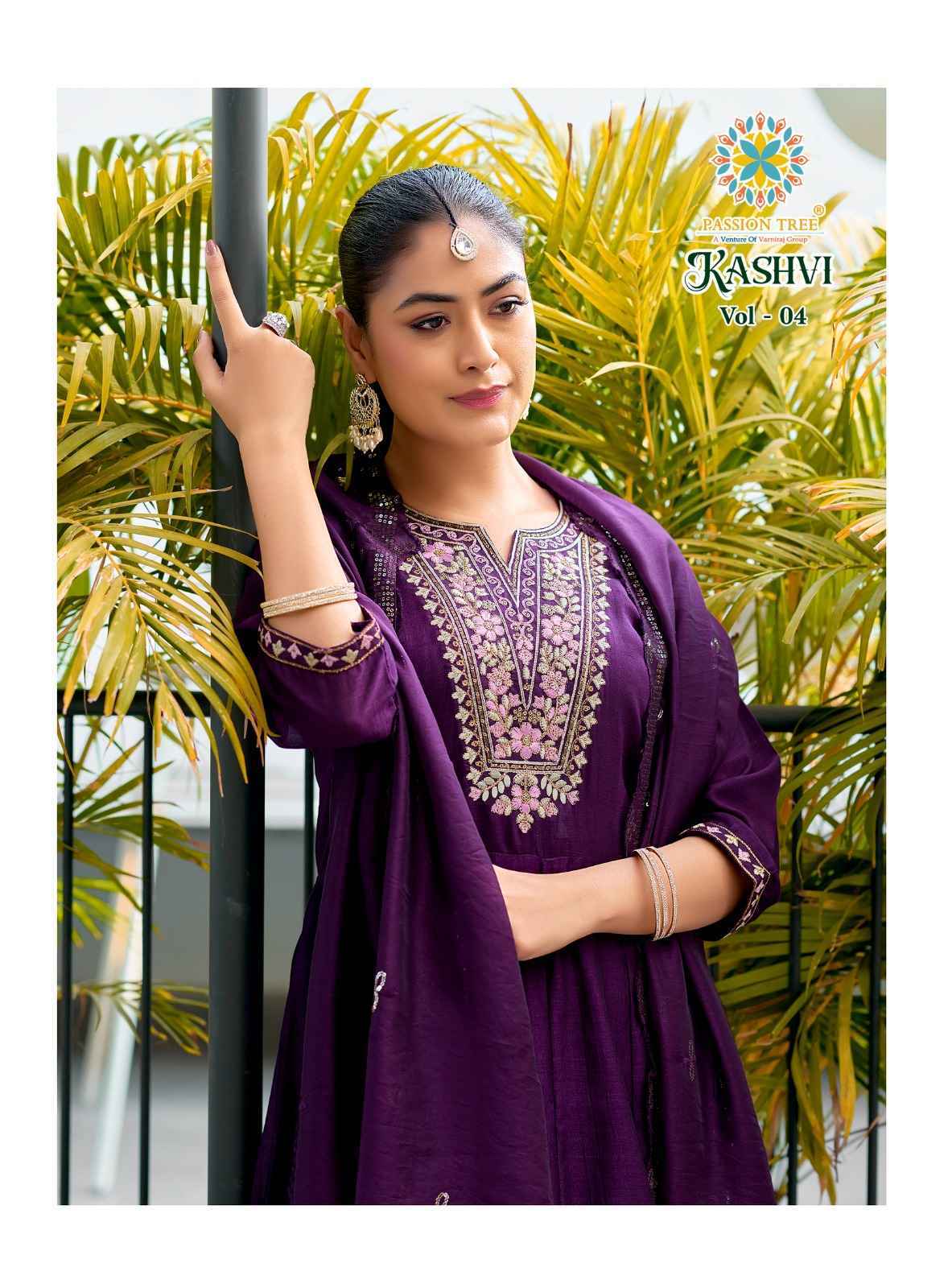 Passion Tree Kashvi Vol 4 Vichitra Silk Kurti Combo Collection ( 8 Pcs Catalog )