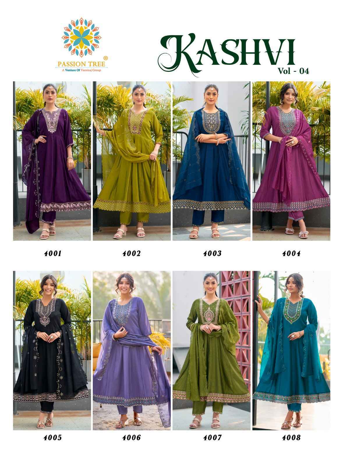 Passion Tree Kashvi Vol 4 Vichitra Silk Kurti Combo Collection ( 8 Pcs Catalog )