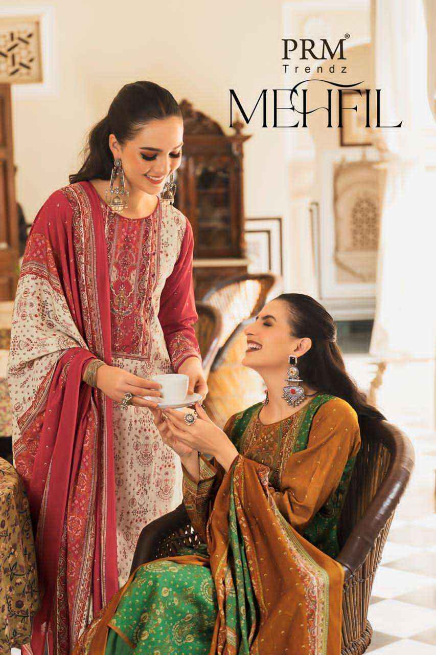 Prm Trendz Mehfil Ladies Dress Material Surat Wholesale Market Price ( 6 Pcs Catalogue )
