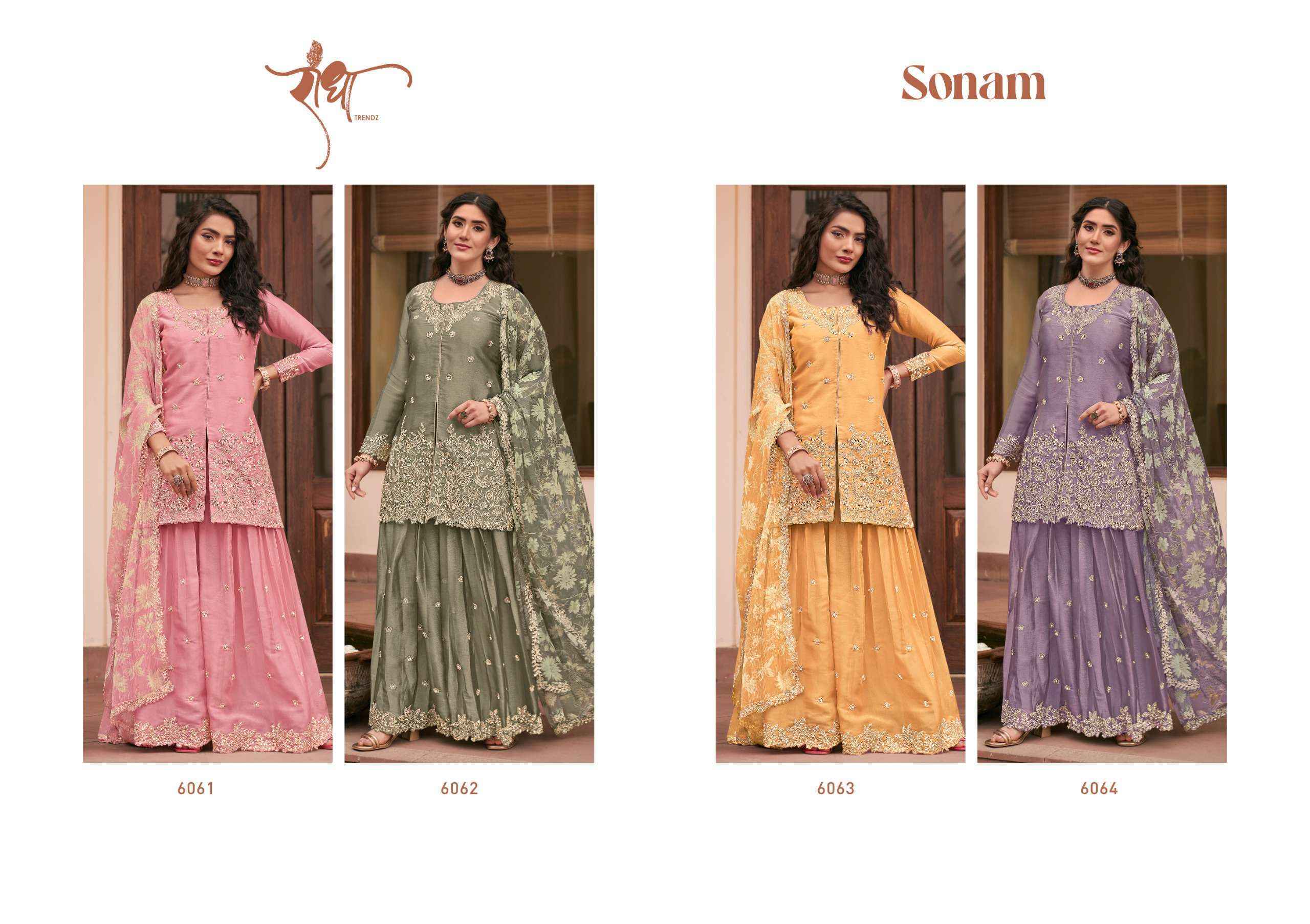 Radha Trendz Sonam Readymade Silk Dress Collection ( 4 Pcs Catalog )