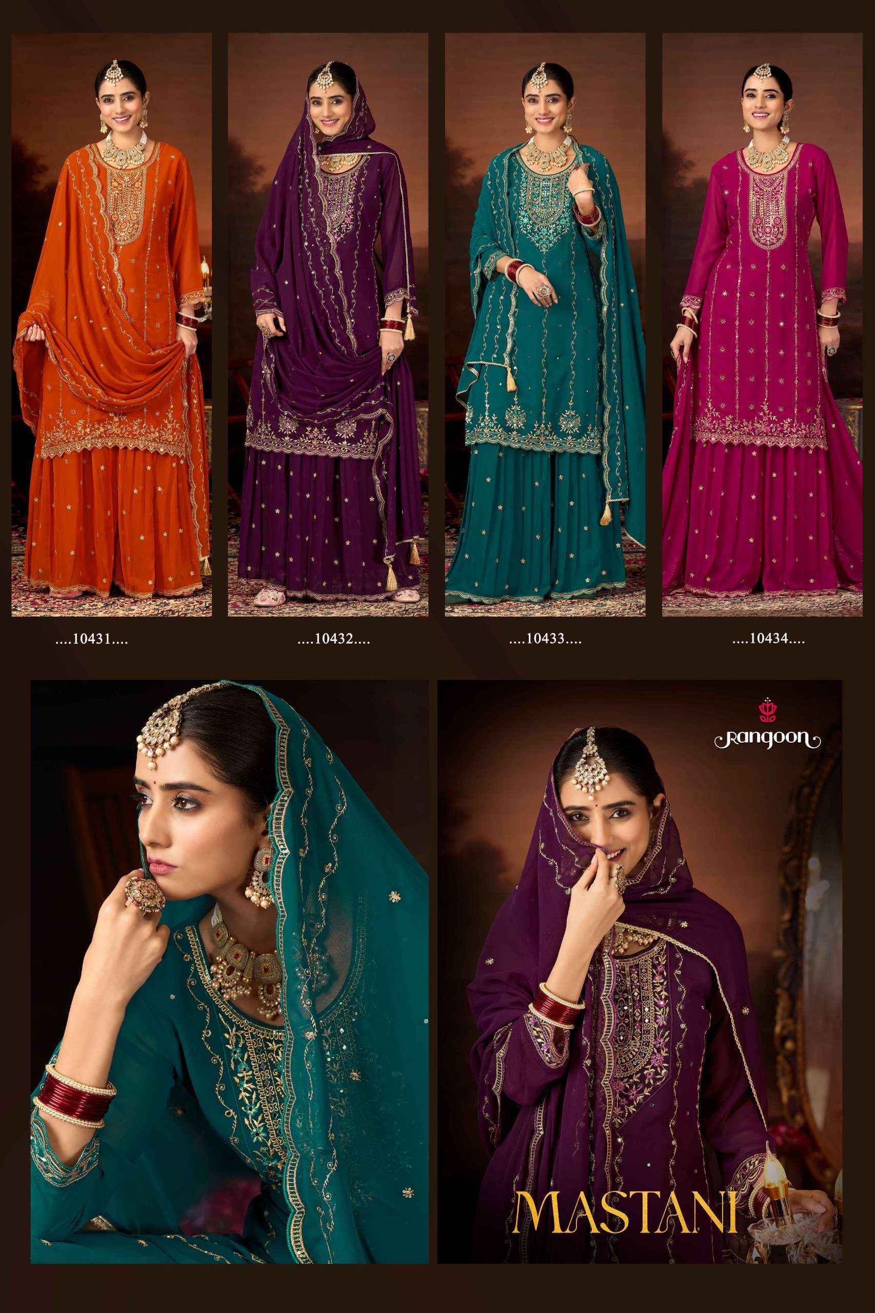 Rangoon Mastani Designer Sharara Dress Collection ( 4 Pcs Catalog )