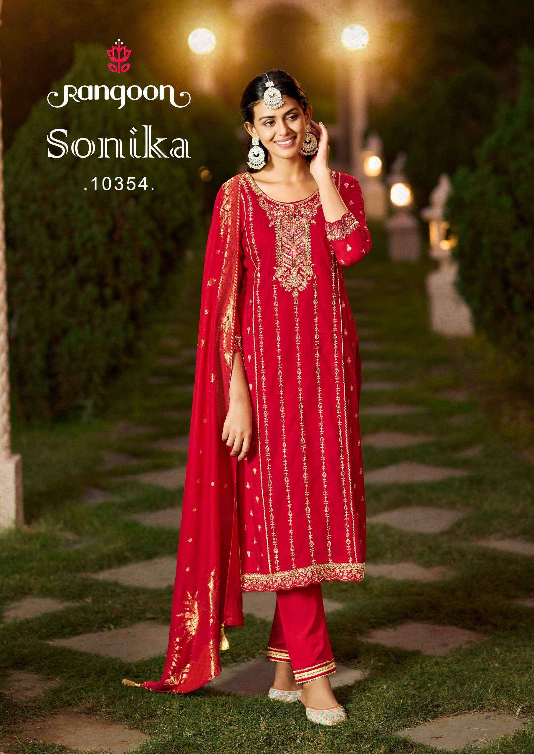 Rangoon Sonika Jacquard Readymade  Suits Wholesale Price ( 4 pcs Catalogue )