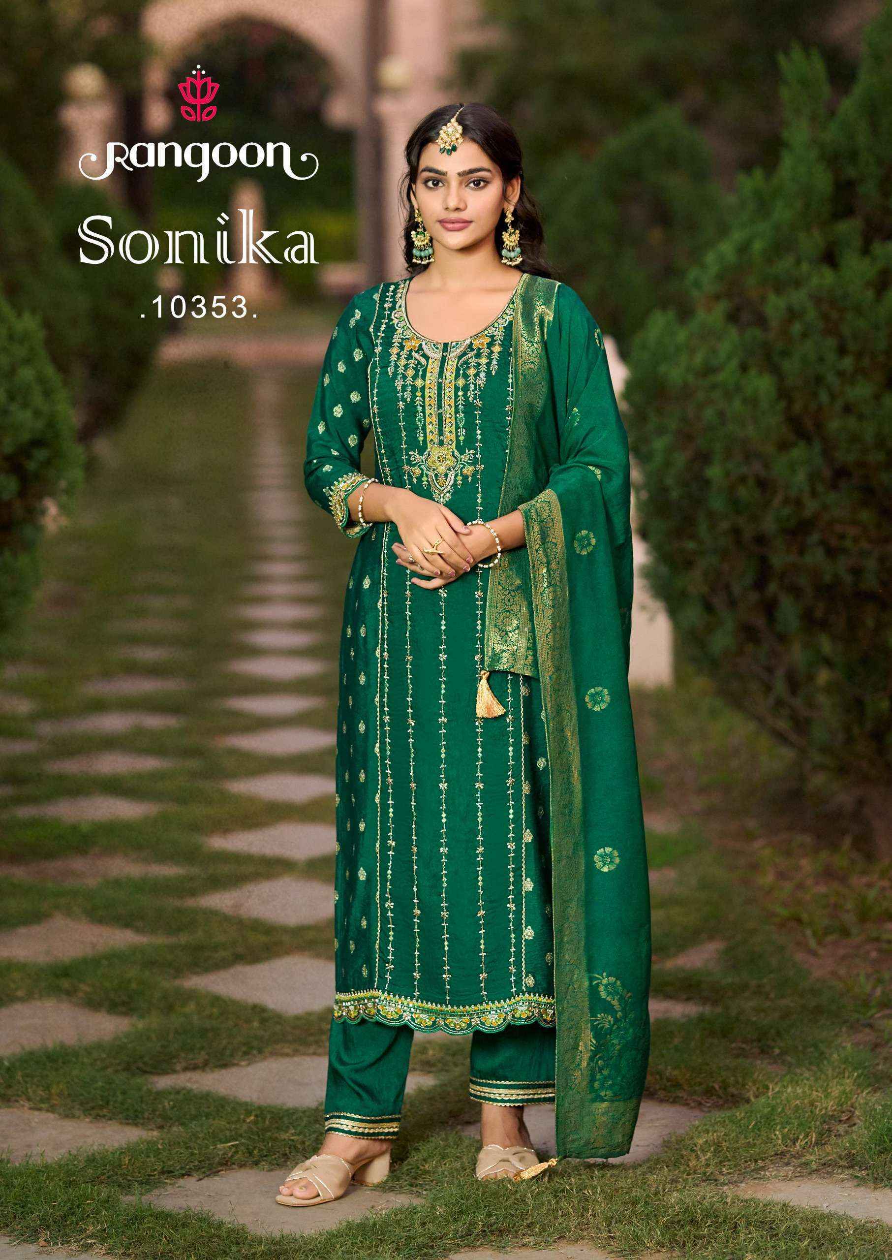 Rangoon Sonika Jacquard Readymade  Suits Wholesale Price ( 4 pcs Catalogue )