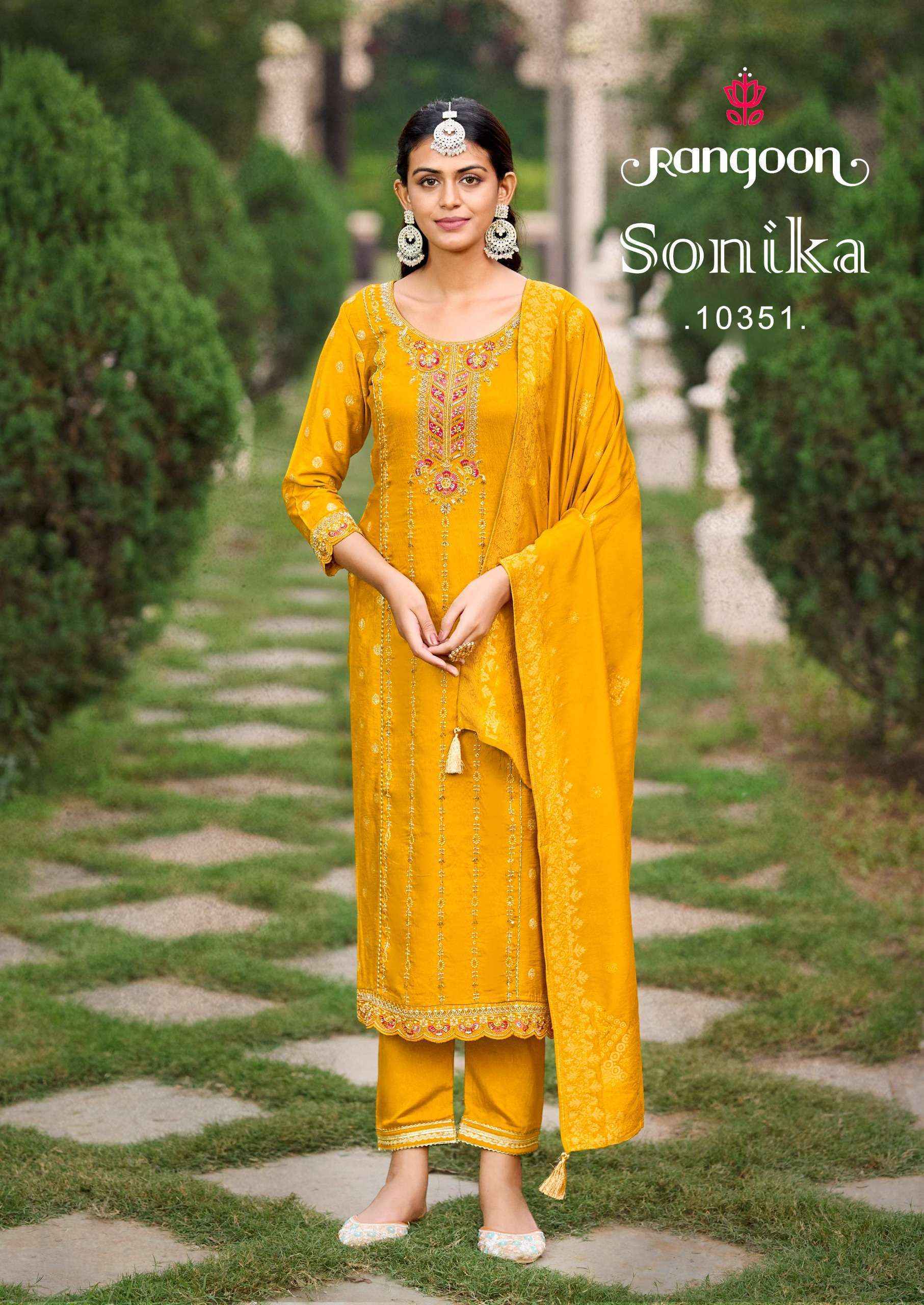 Rangoon Sonika Jacquard Readymade  Suits Wholesale Price ( 4 pcs Catalogue )