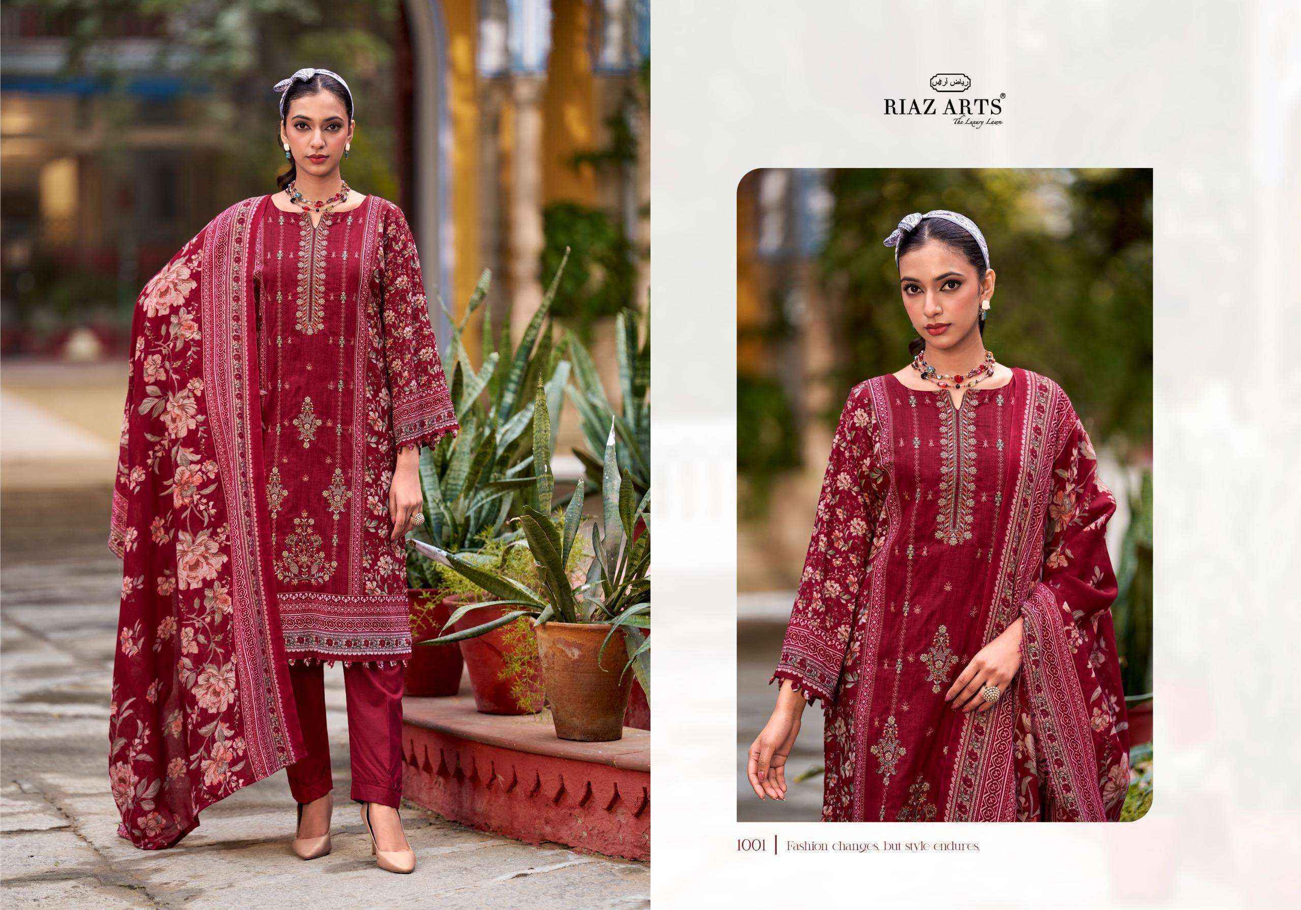 Riaz Arts Andaaz Lawn Cotton Dress Material Surat Wholesale Price ( 6 pcs Catalogue )