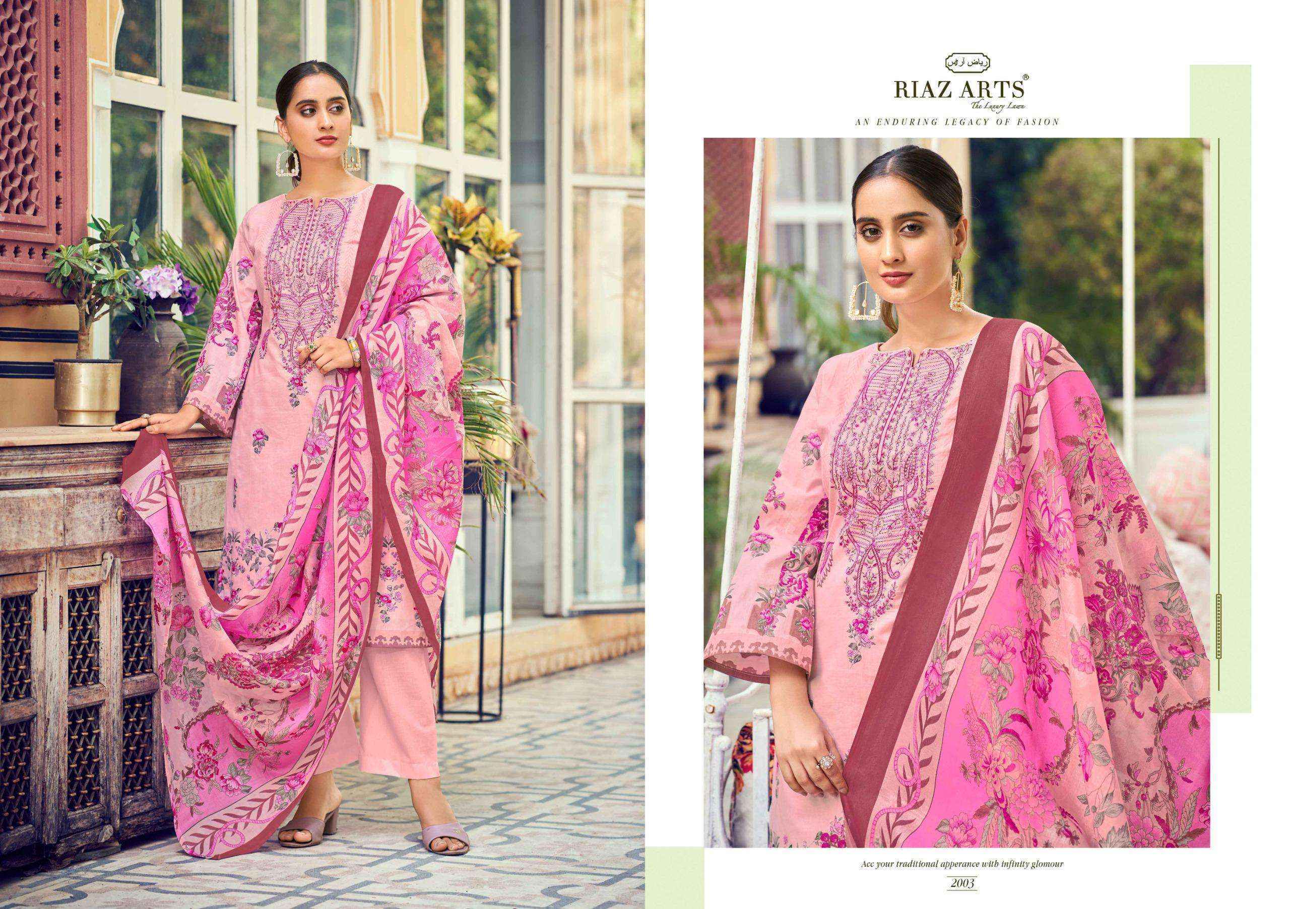 Riaz Arts Naksh Lawn Cotton Dress Material Wholesale Collection ( 6 Pcs Catalog )
