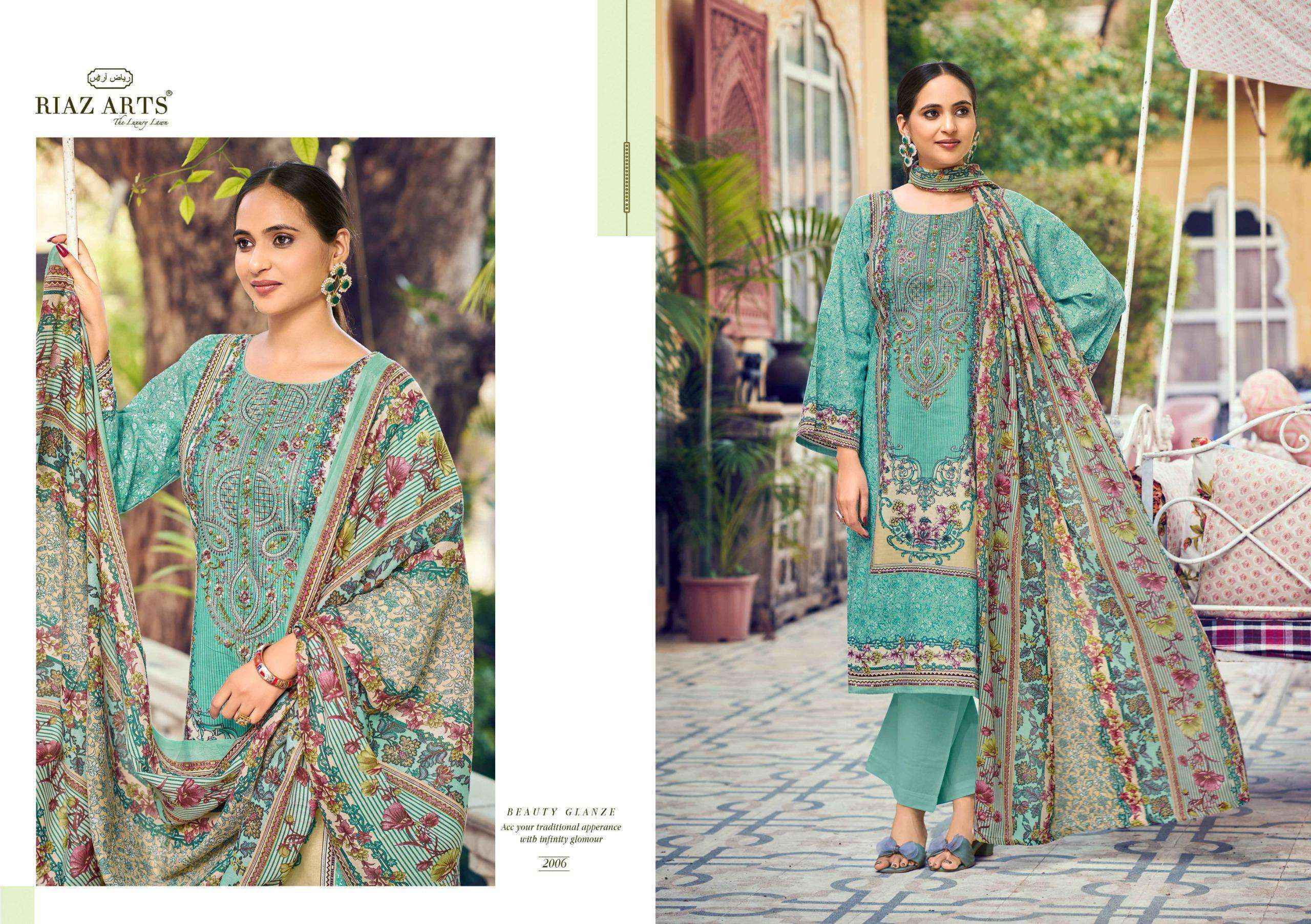 Riaz Arts Naksh Lawn Cotton Dress Material Wholesale Collection ( 6 Pcs Catalog )