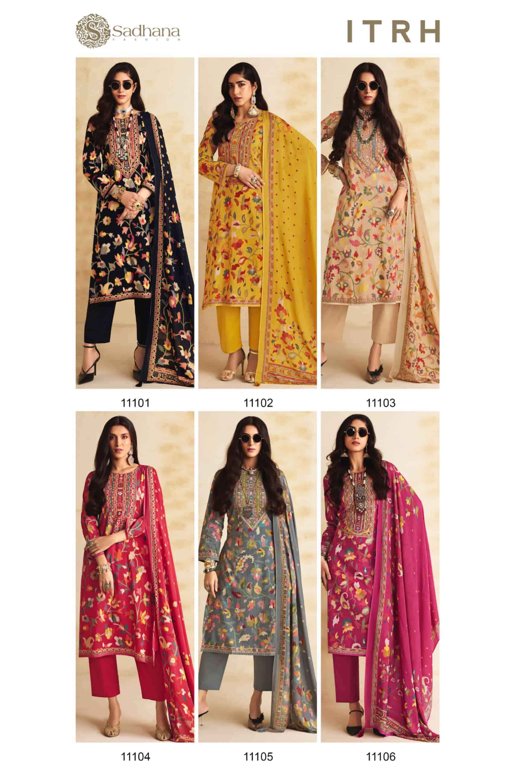 Sadhana Fashion Itrh Fancy Cotton Dress Material Wholesale Collection ( 6 Pcs Catalog )