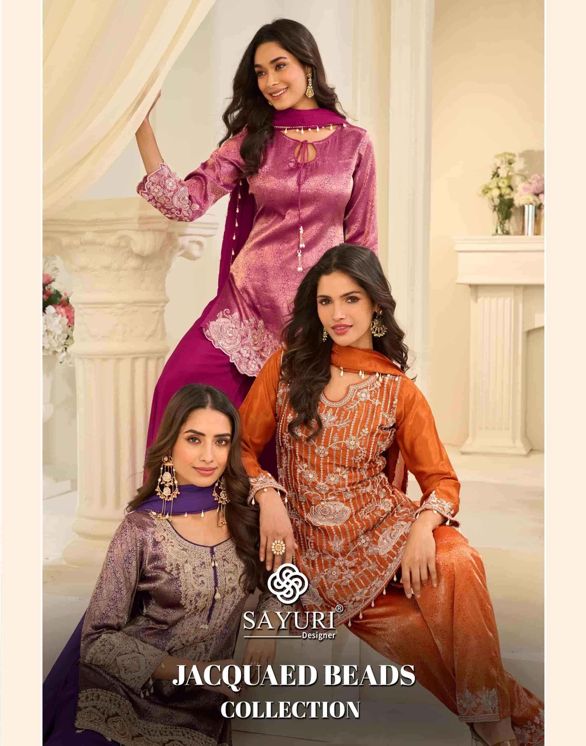 Sayuri Jacquaed Beads Collection Readymade Designer Suit Catalog Wholesalers