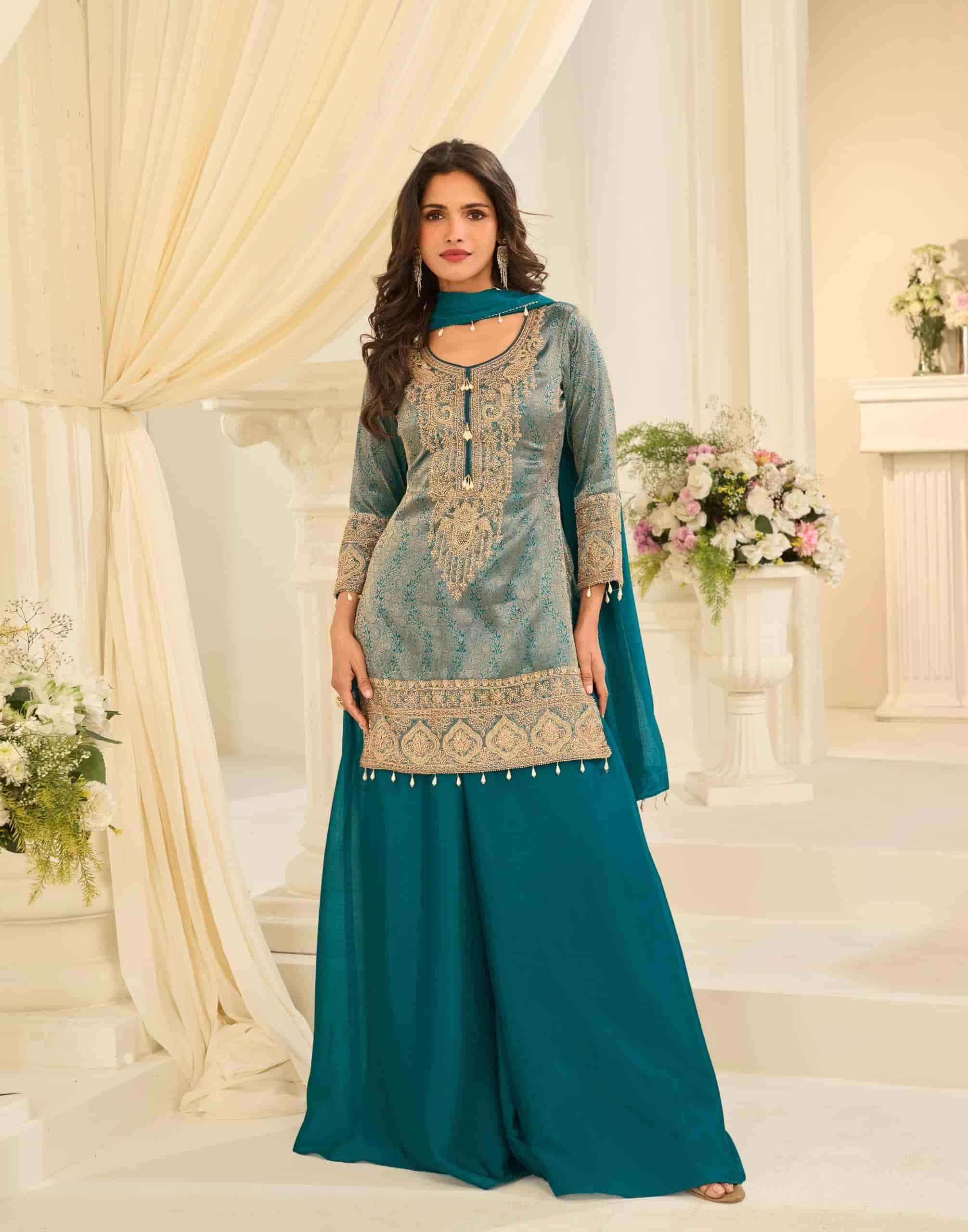 Sayuri Jacquaed Beads Collection Readymade Designer Suit Catalog Wholesalers