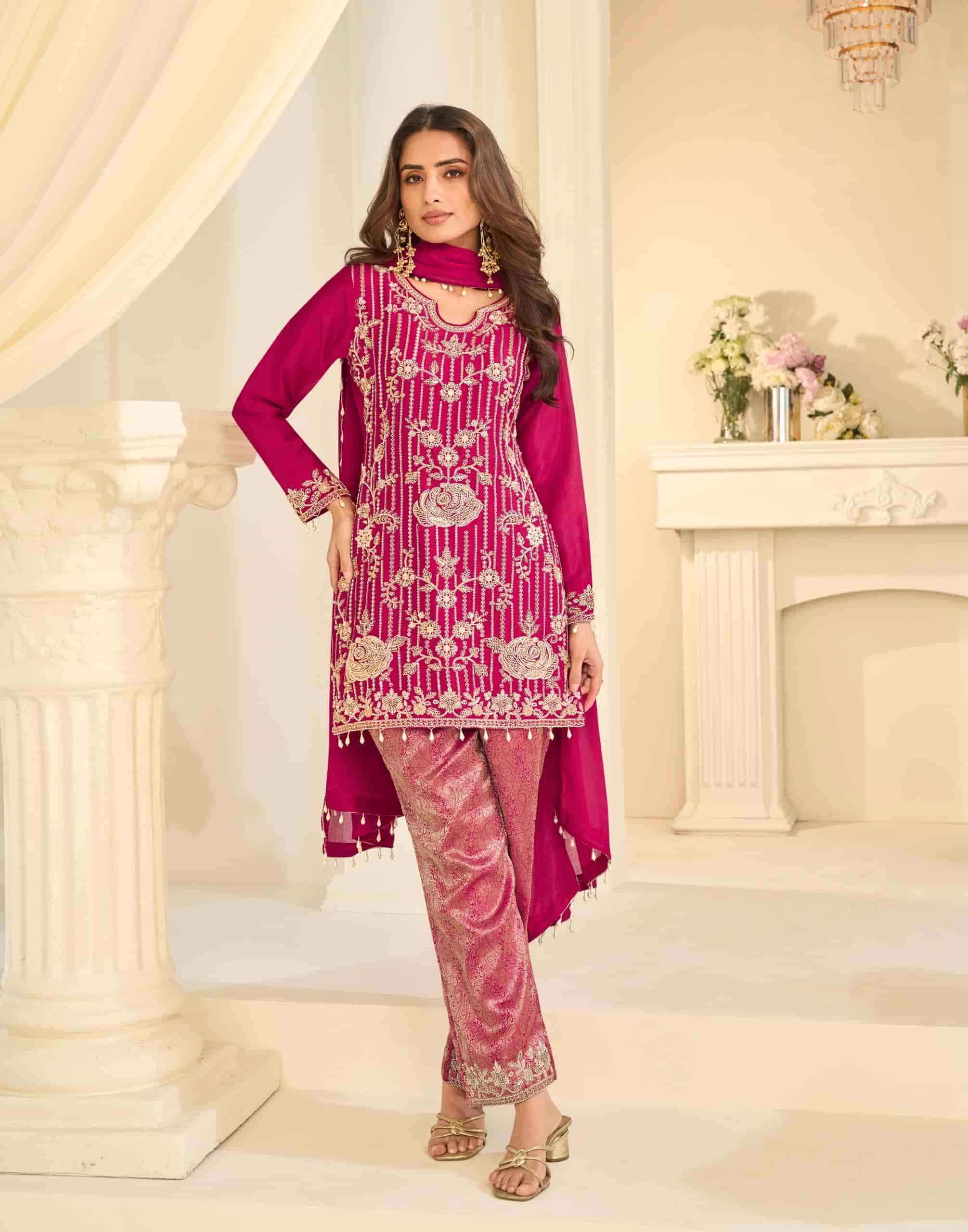 Sayuri Jacquaed Beads Collection Readymade Designer Suit Catalog Wholesalers