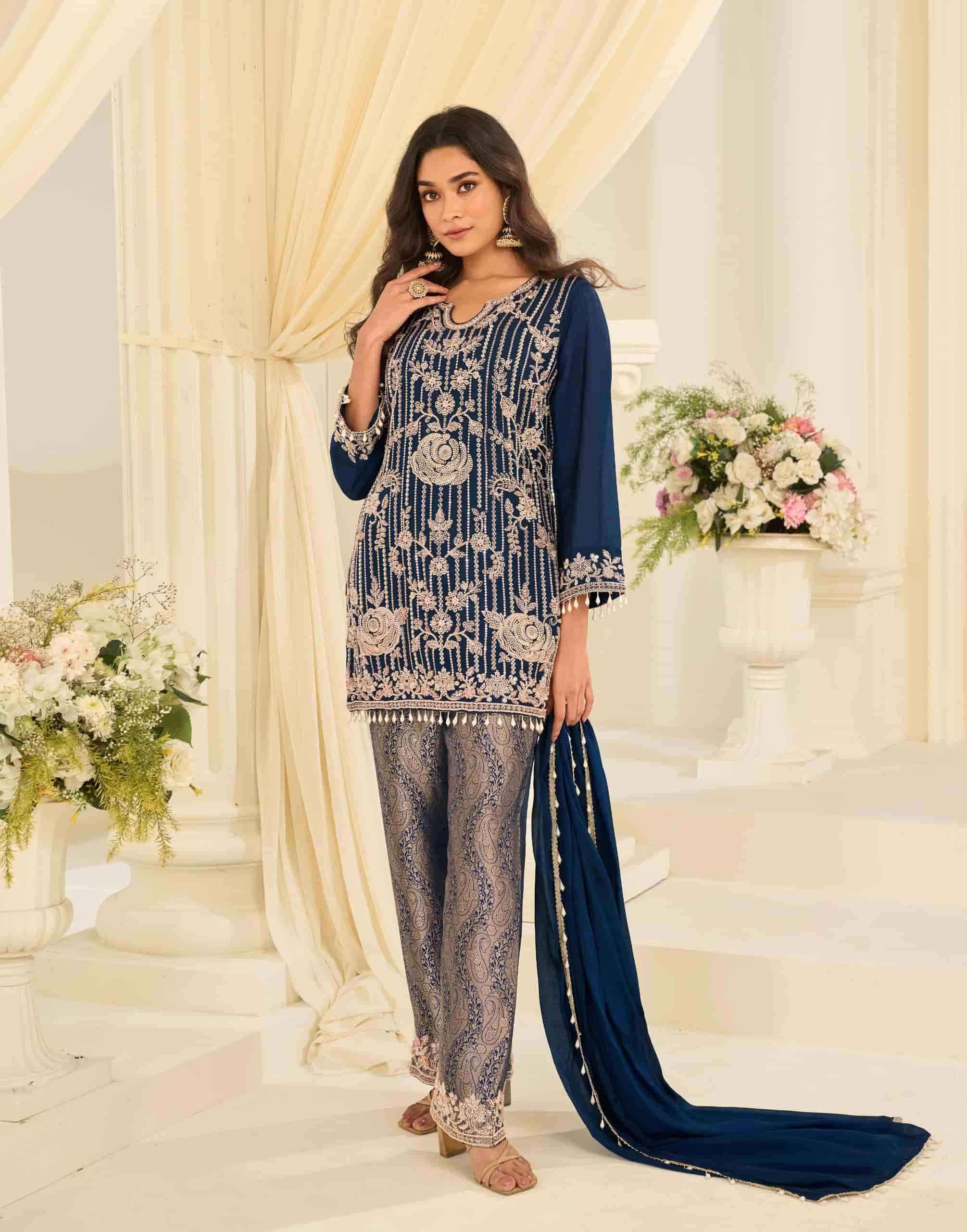 Sayuri Jacquaed Beads Collection Readymade Designer Suit Catalog Wholesalers