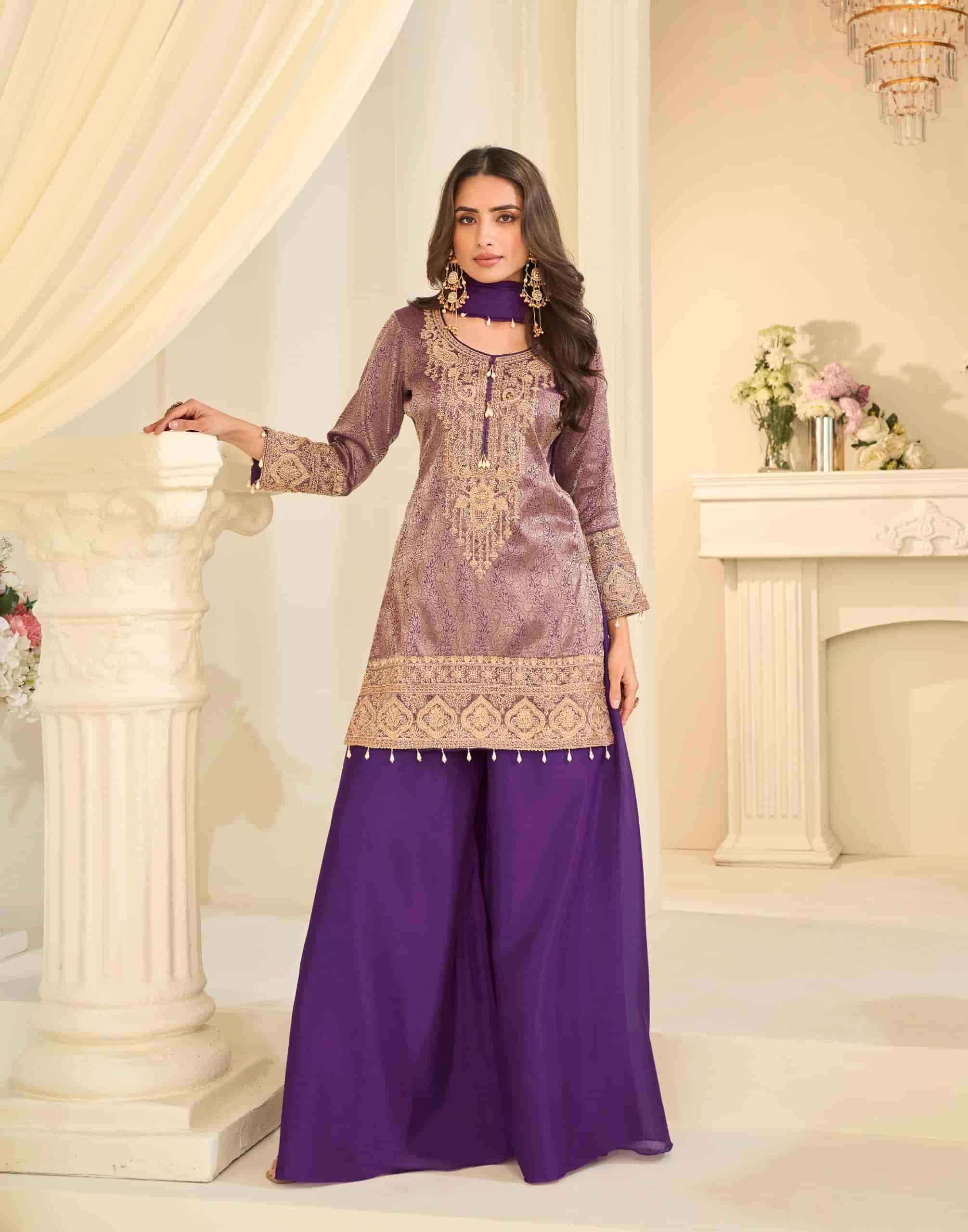 Sayuri Jacquaed Beads Collection Readymade Designer Suit Catalog Wholesalers