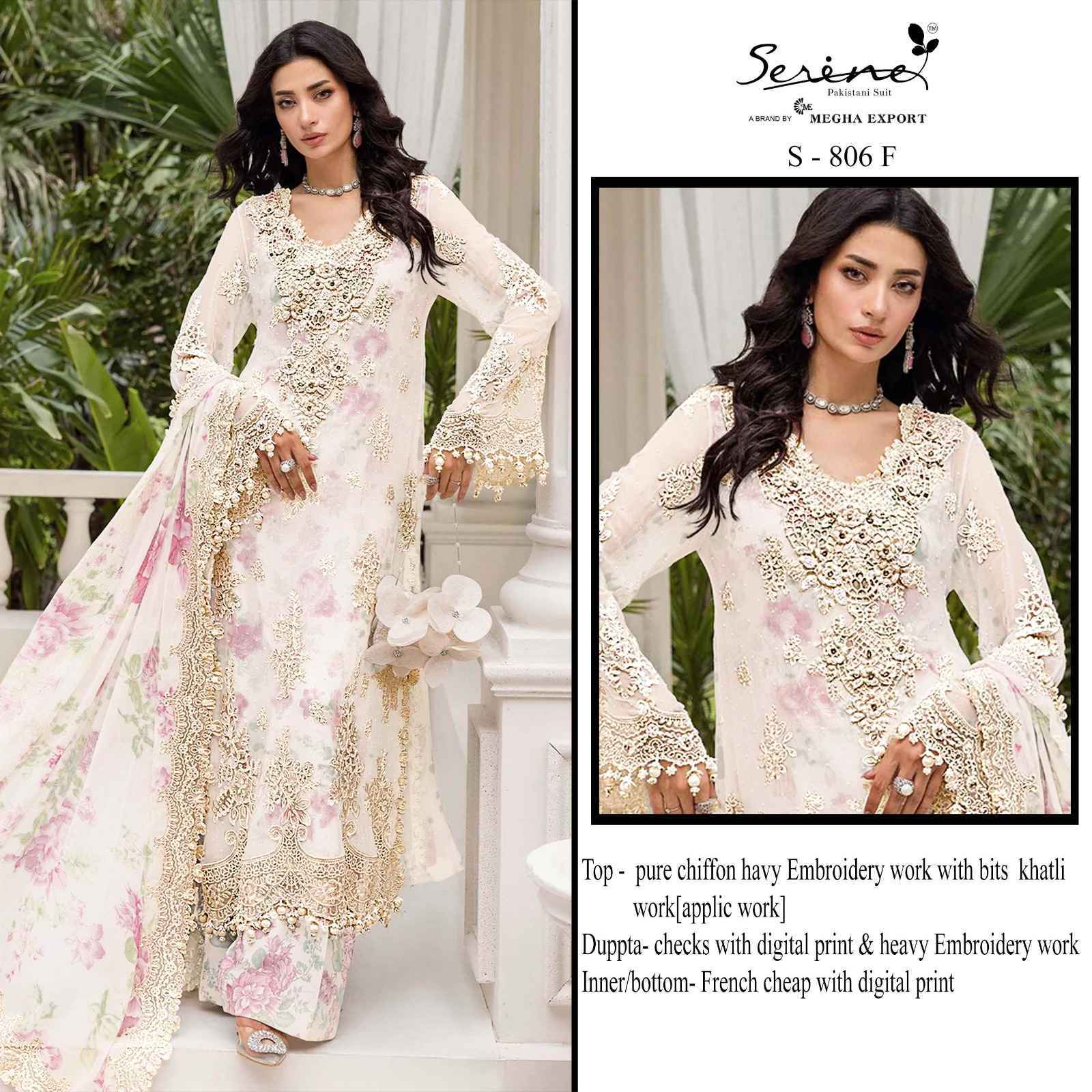 Serine D No S-806 Chiffon Dress Material Wholesale Price ( 4 pcs Catalogue )