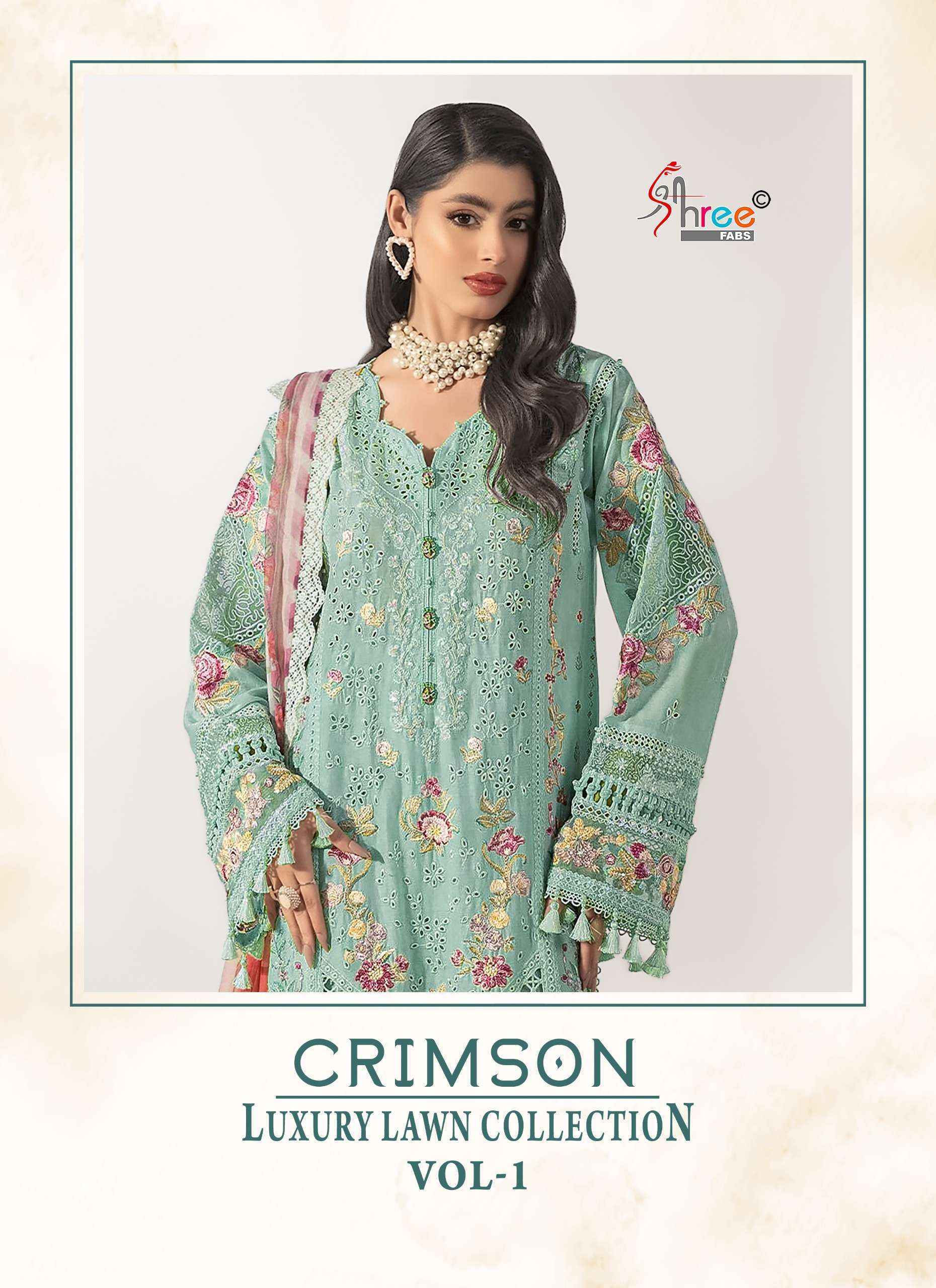Shree Fabs Crimson Luxury Lawn Collection Vol 1 Cotton Dress Material ( 5 pcs Catalogue )