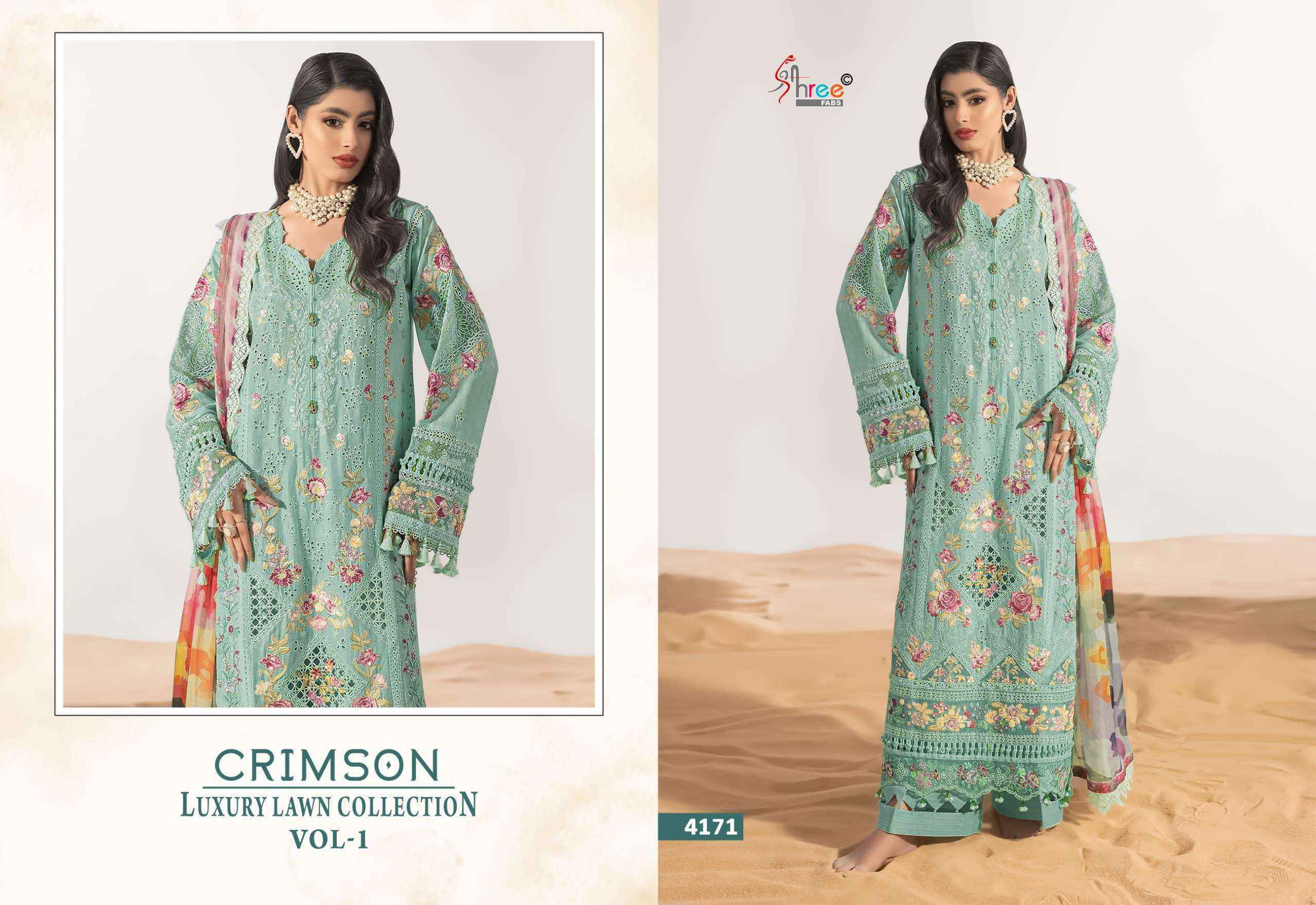 Shree Fabs Crimson Luxury Lawn Collection Vol 1 Cotton Dress Material ( 5 pcs Catalogue )