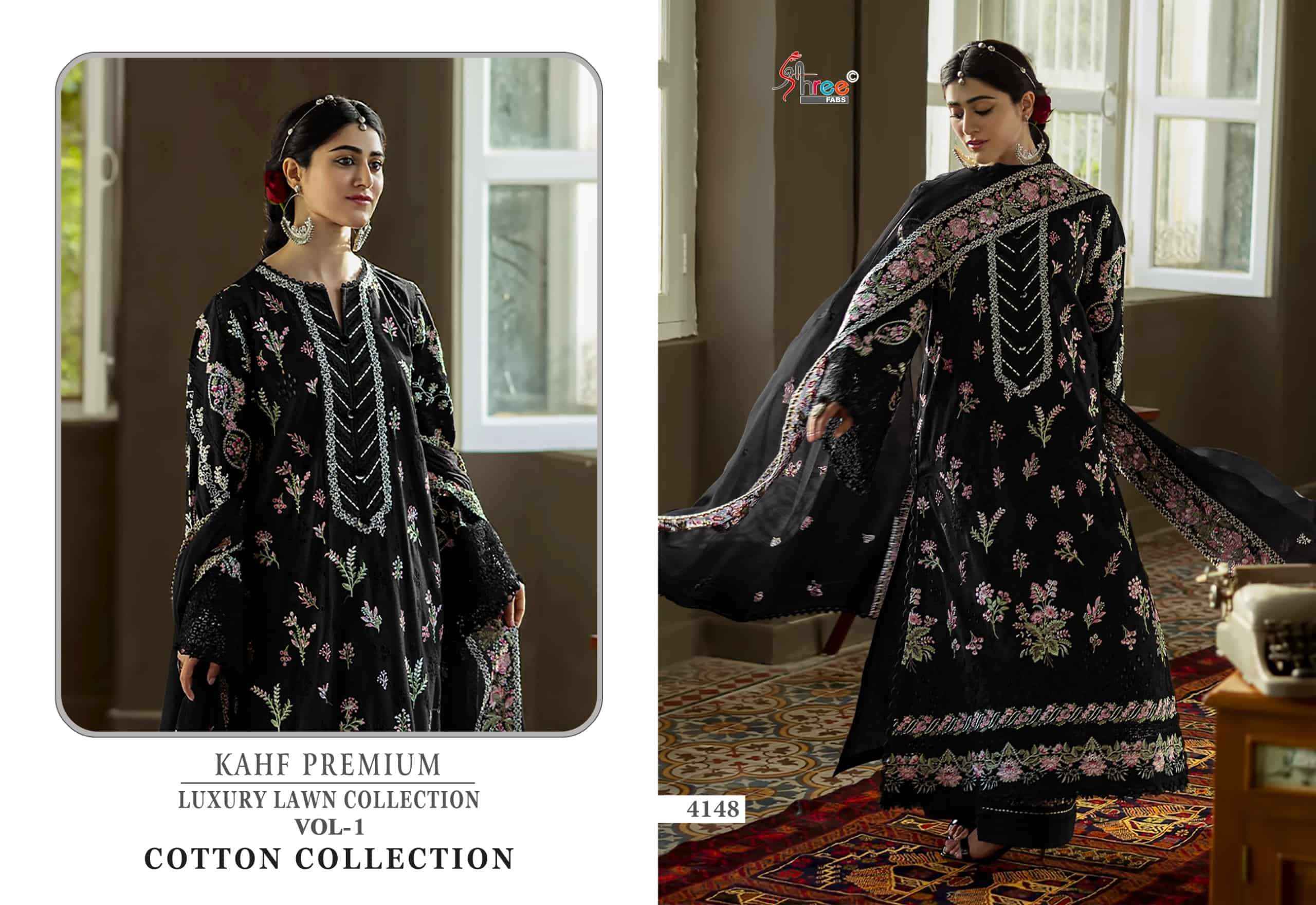 Shree Fabs Kahf Premium Luxury Lawn Collection Vol 1 Cotton Collection Pakistani Suit ( 5 Pcs Catalog )