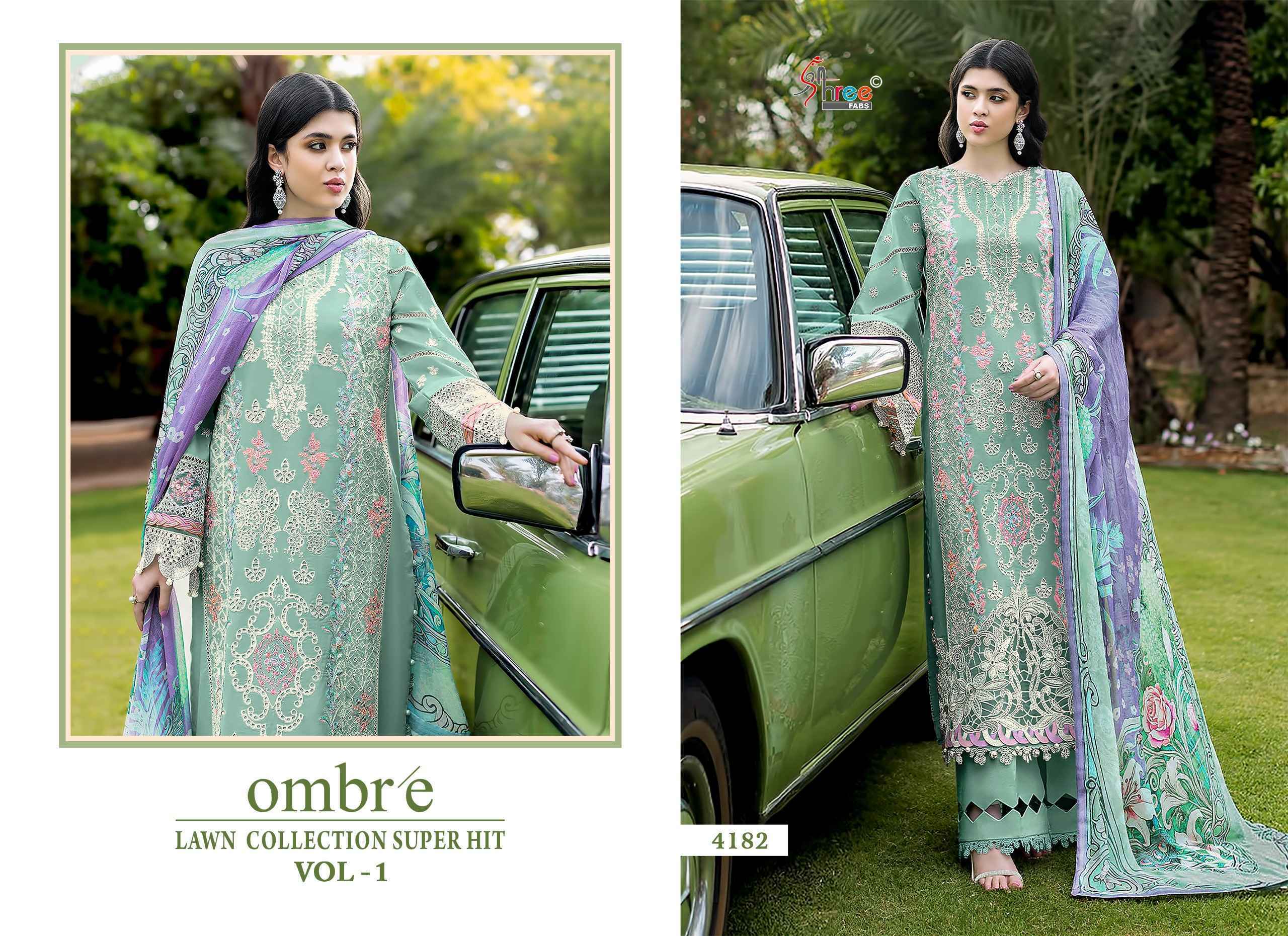 Shree Fabs Ombre Lawn Collection Super Hit Vol 1 Cotton Dress Material Collection ( 6 Pcs Catalog )