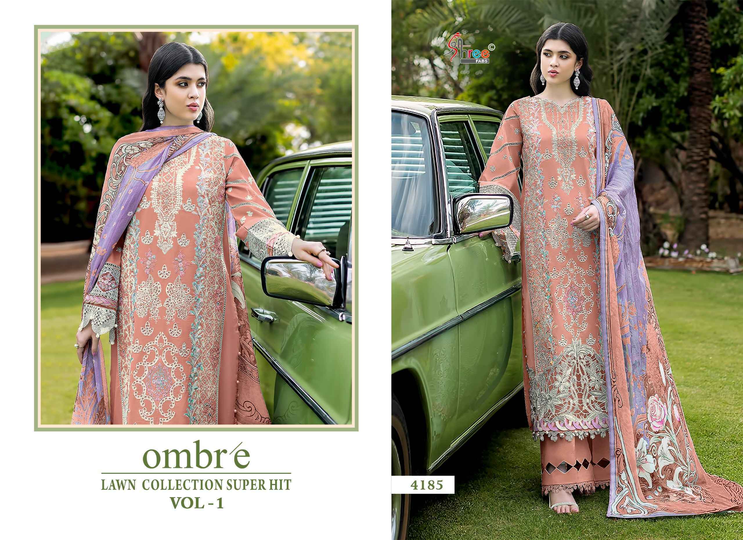 Shree Fabs Ombre Lawn Collection Super Hit Vol 1 Cotton Dress Material Collection ( 6 Pcs Catalog )