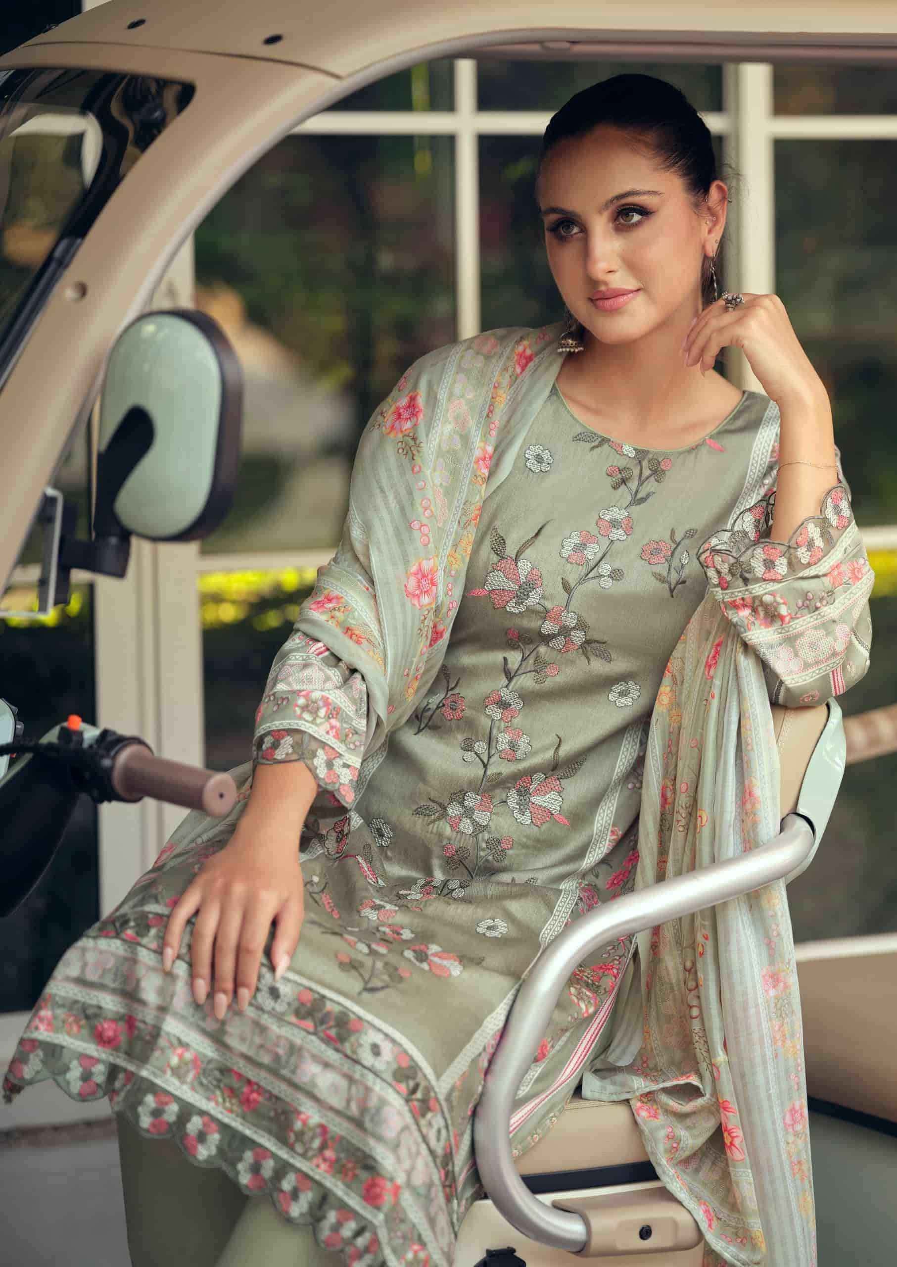 The Hermitage Shop Mazda Printed Zam Satin Dress Collection ( 4 Pcs Catalog )