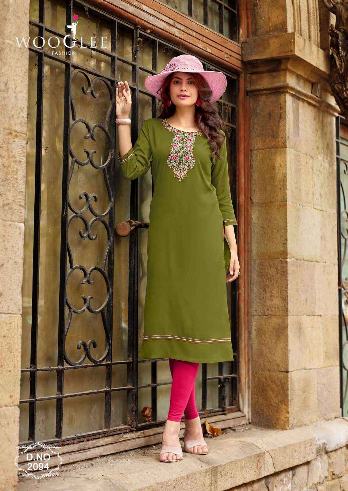 Wooglee Barbella Vol 14 Heavy Rayon kurti Wholesale Price ( 6 Pcs Catalogue )