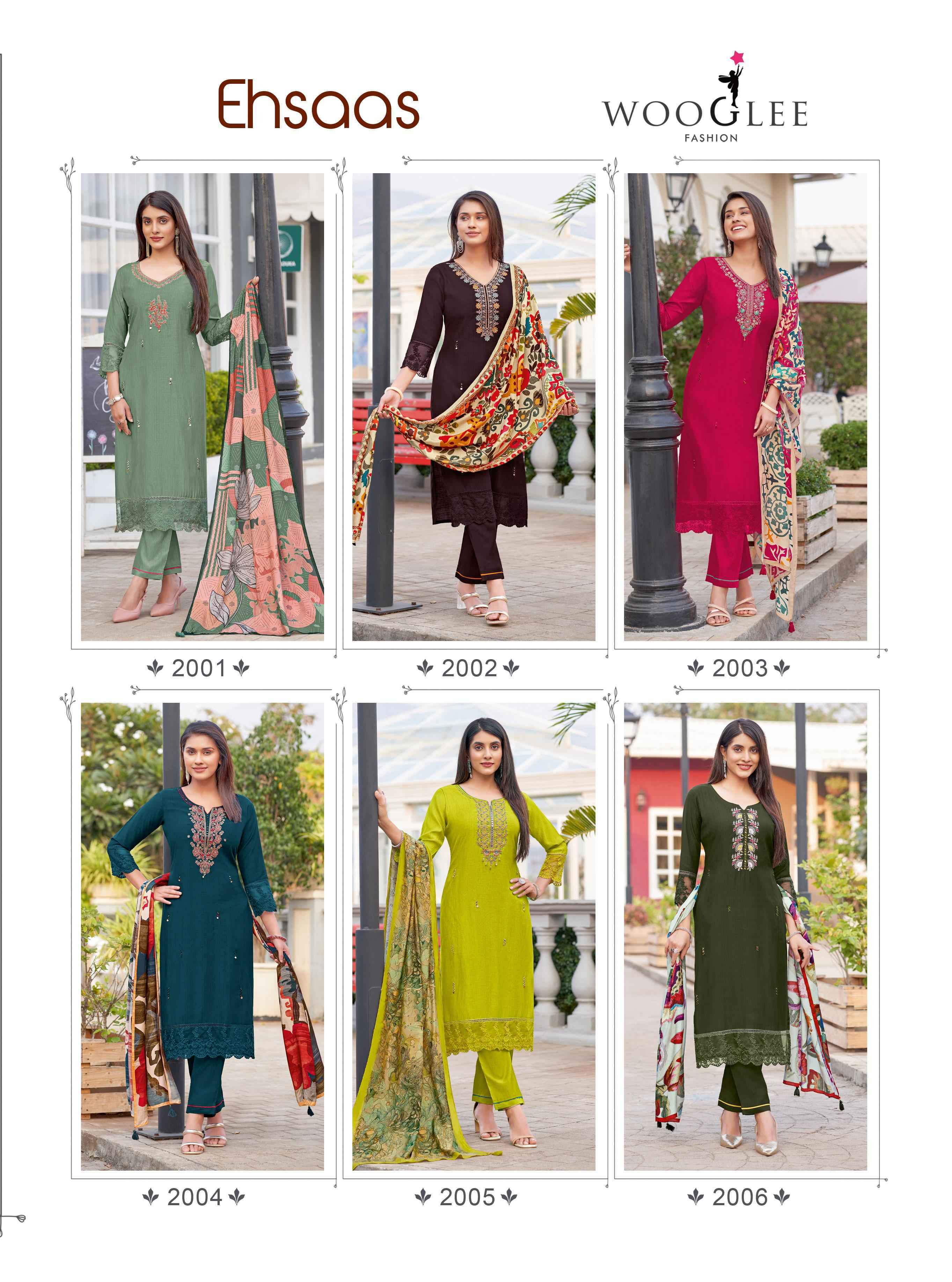 Wooglee Ehsaas Viscose Kurti Combo Collection ( 6 Pcs Catalog )