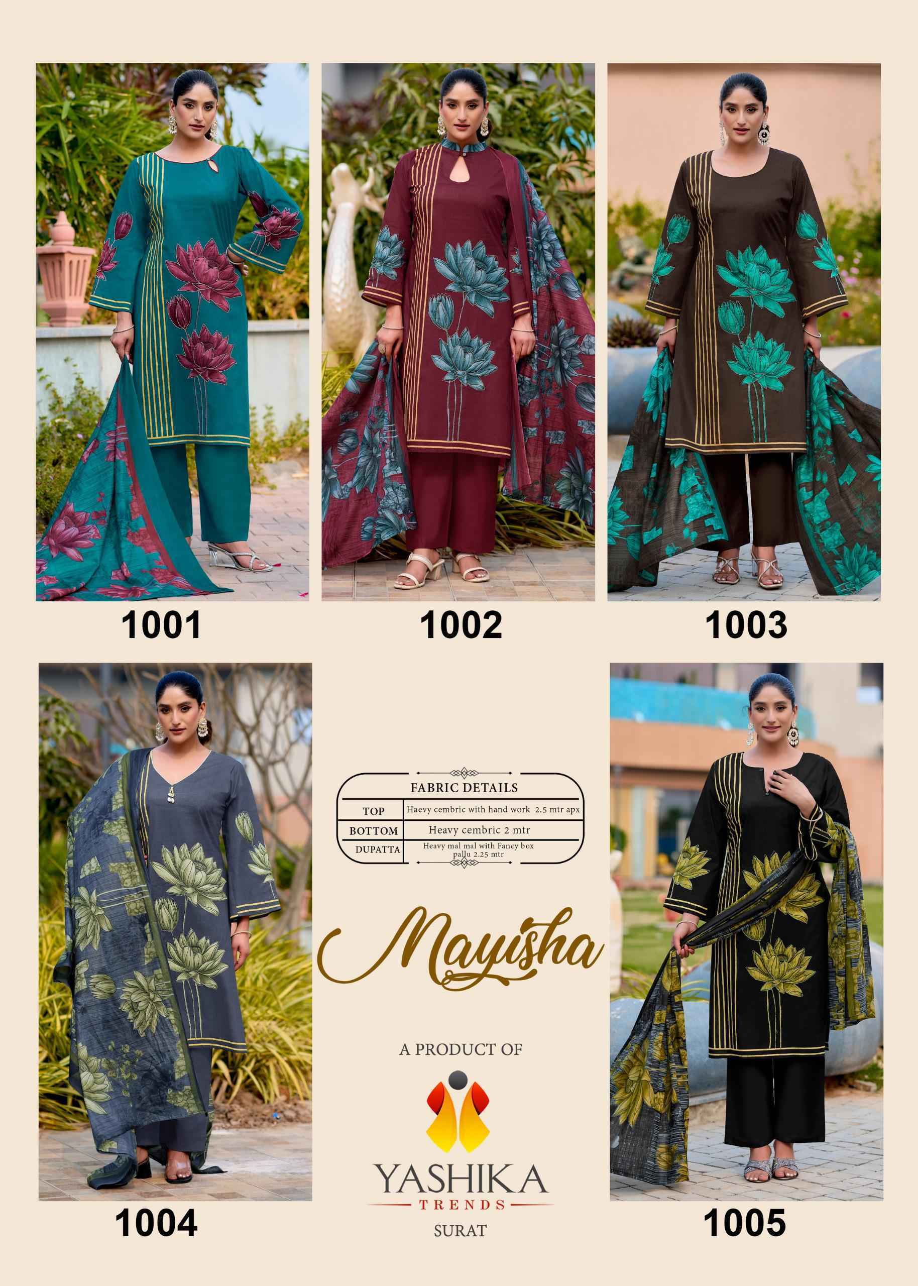 Yashika Trends Mayisha Cotton Dress Material Wholesale Collection ( 5 Pcs Catalog )