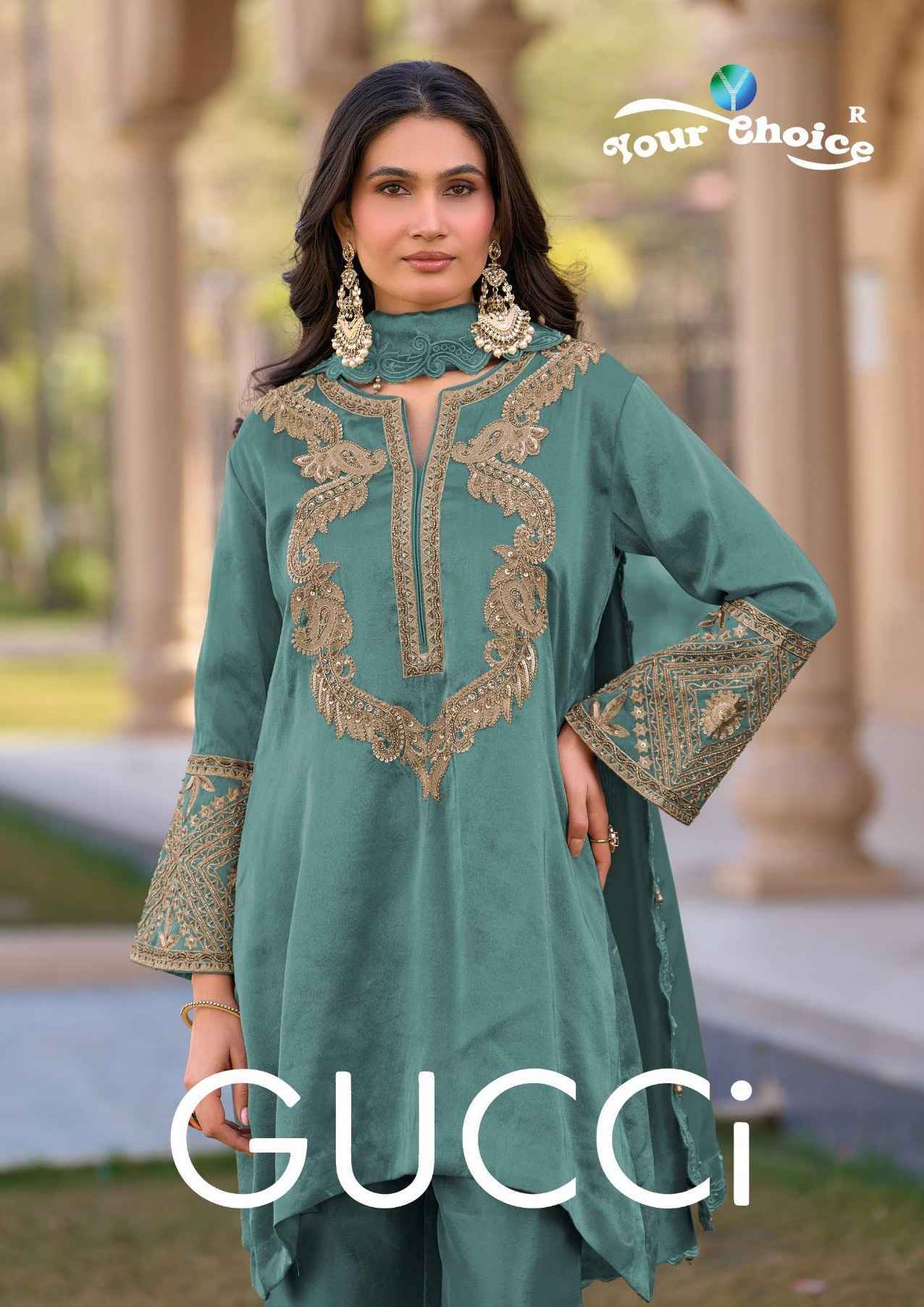 Your Choice Gucci Readymade Hiraniya Silk Dress Collection ( 4 Pcs Catalog )