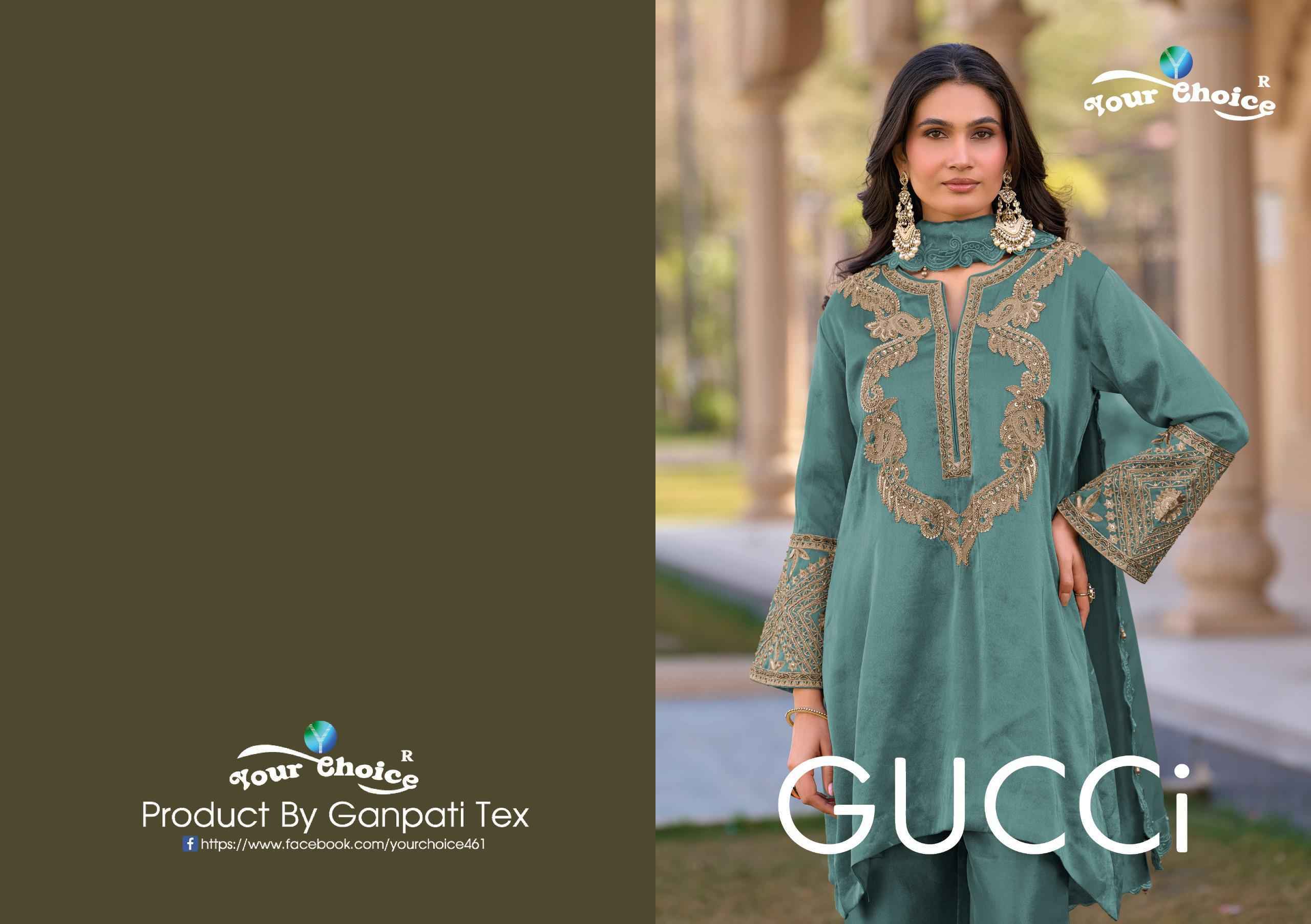 Your Choice Gucci Readymade Hiraniya Silk Dress Collection ( 4 Pcs Catalog )