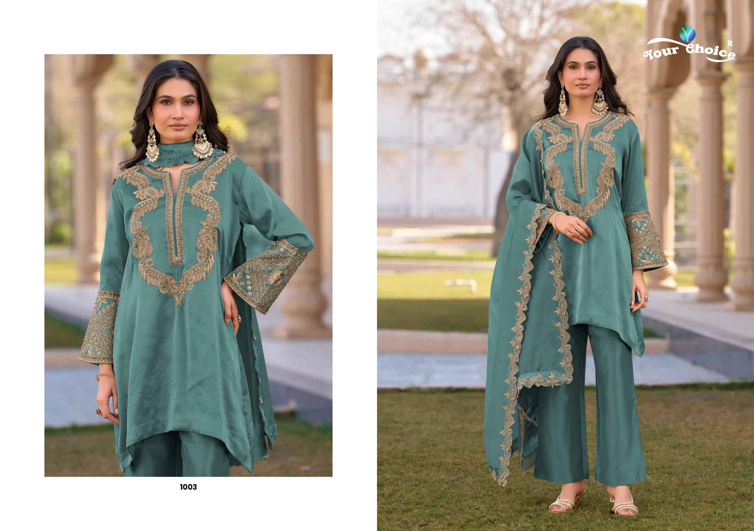 Your Choice Gucci Readymade Hiraniya Silk Dress Collection ( 4 Pcs Catalog )