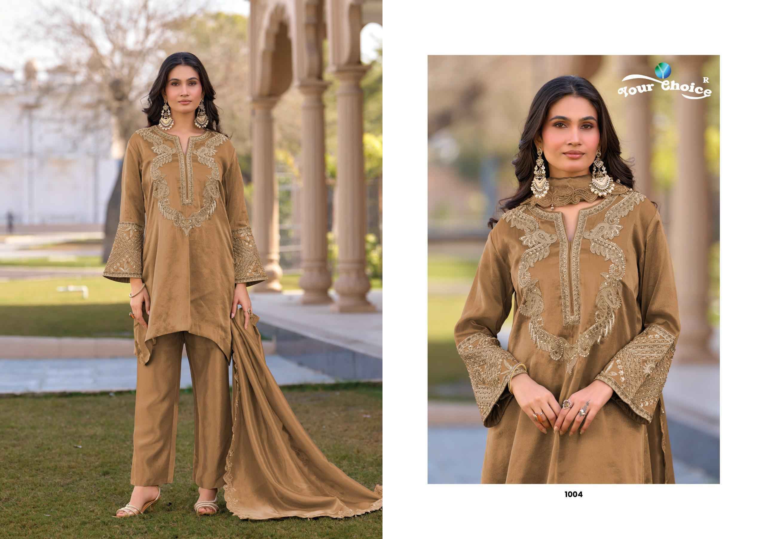 Your Choice Gucci Readymade Hiraniya Silk Dress Collection ( 4 Pcs Catalog )