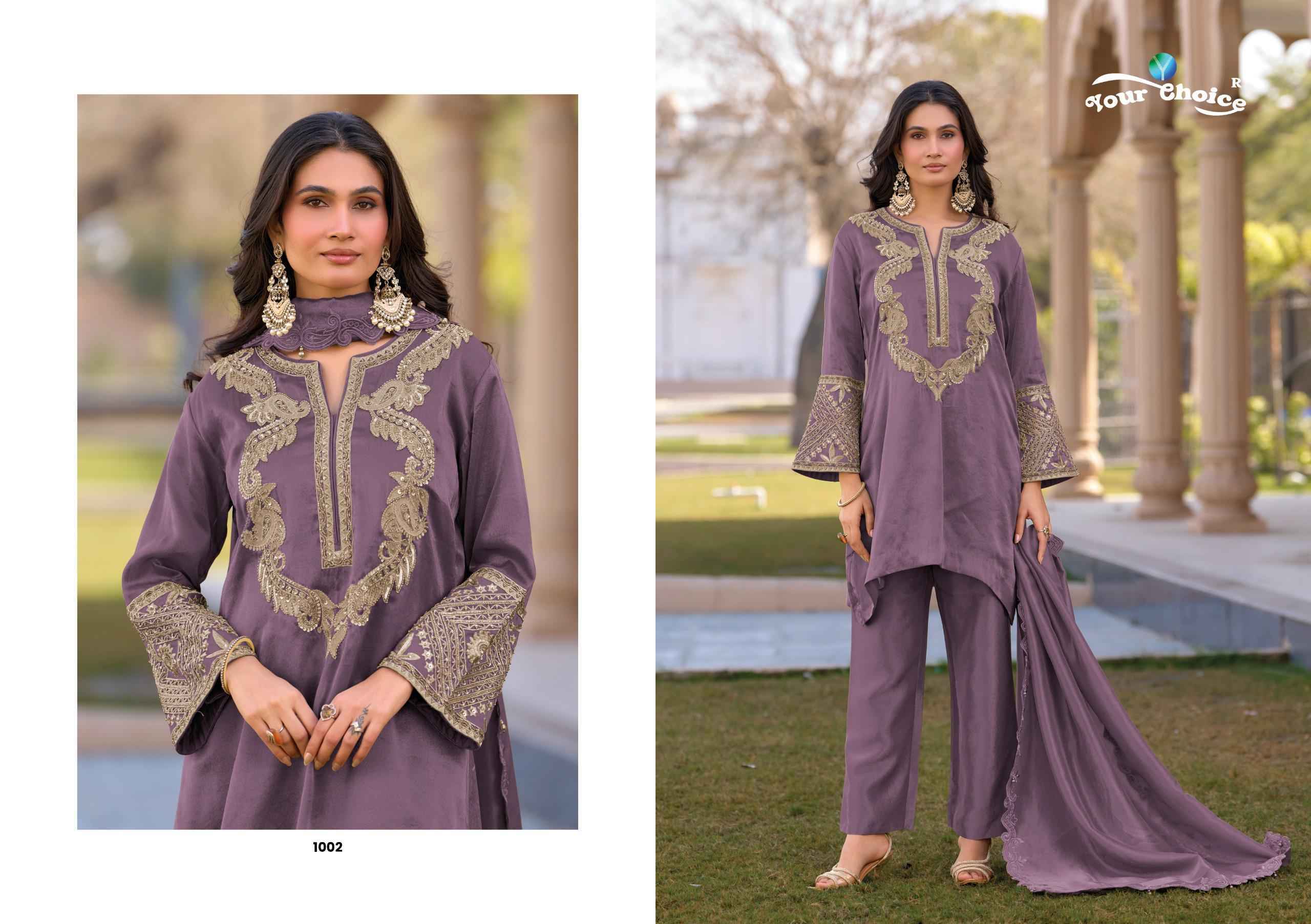 Your Choice Gucci Readymade Hiraniya Silk Dress Collection ( 4 Pcs Catalog )