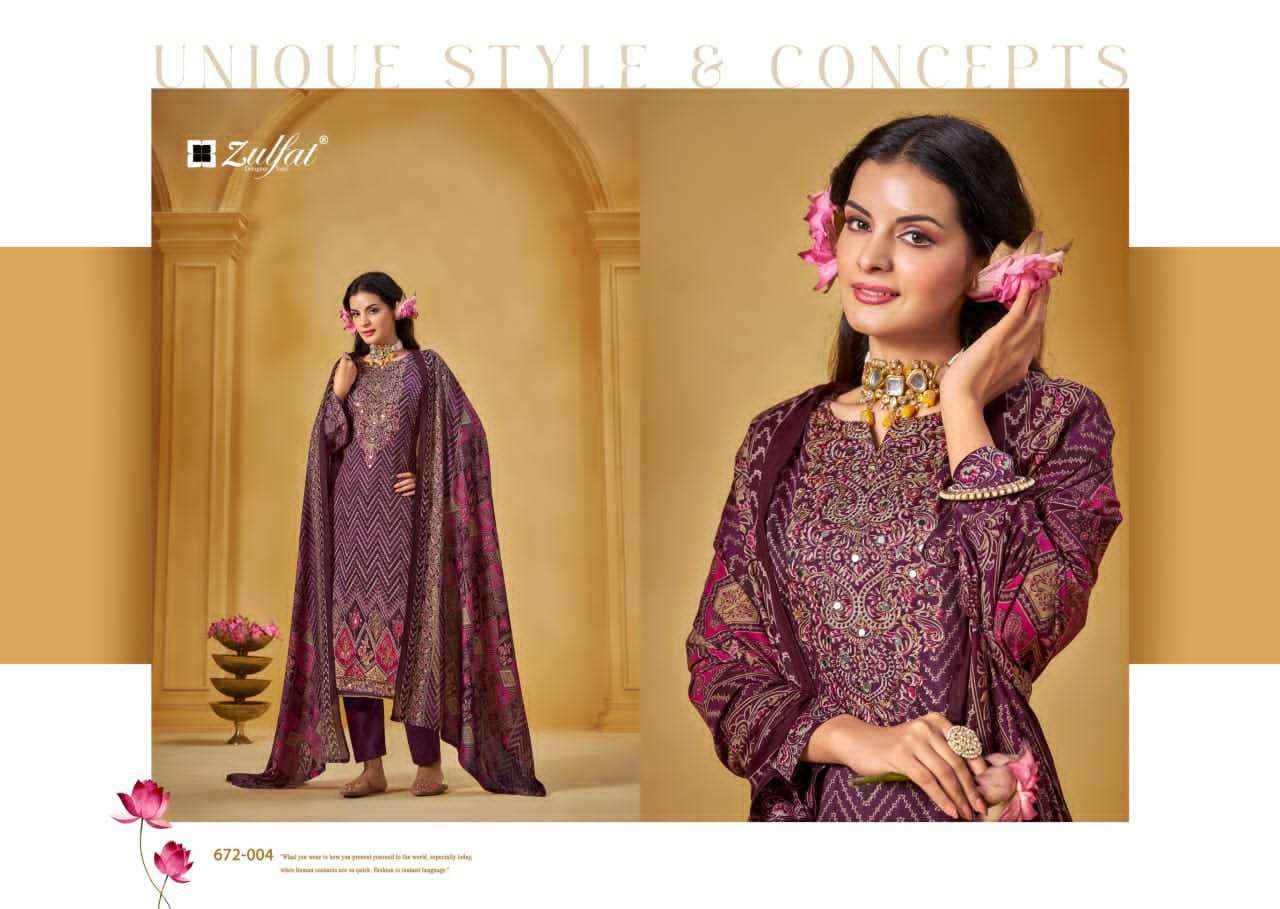 Zulfat Sajni Vol 9 Designer Pure Jam Cotton Dress Material Wholesale Price ( 6 Pcs Catalogue )