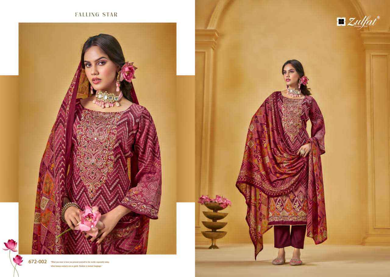 Zulfat Sajni Vol 9 Designer Pure Jam Cotton Dress Material Wholesale Price ( 6 Pcs Catalogue )